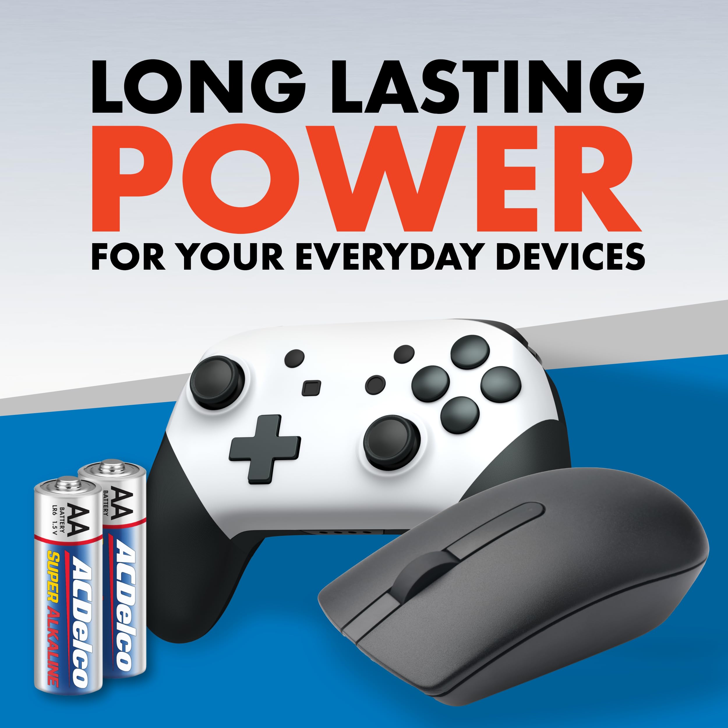 Acdelco 24-Count Double Aa Batteries, Maximum Power Super Alkaline Battery For Home And Office, 10-Year Shelf Life, Reclosable P