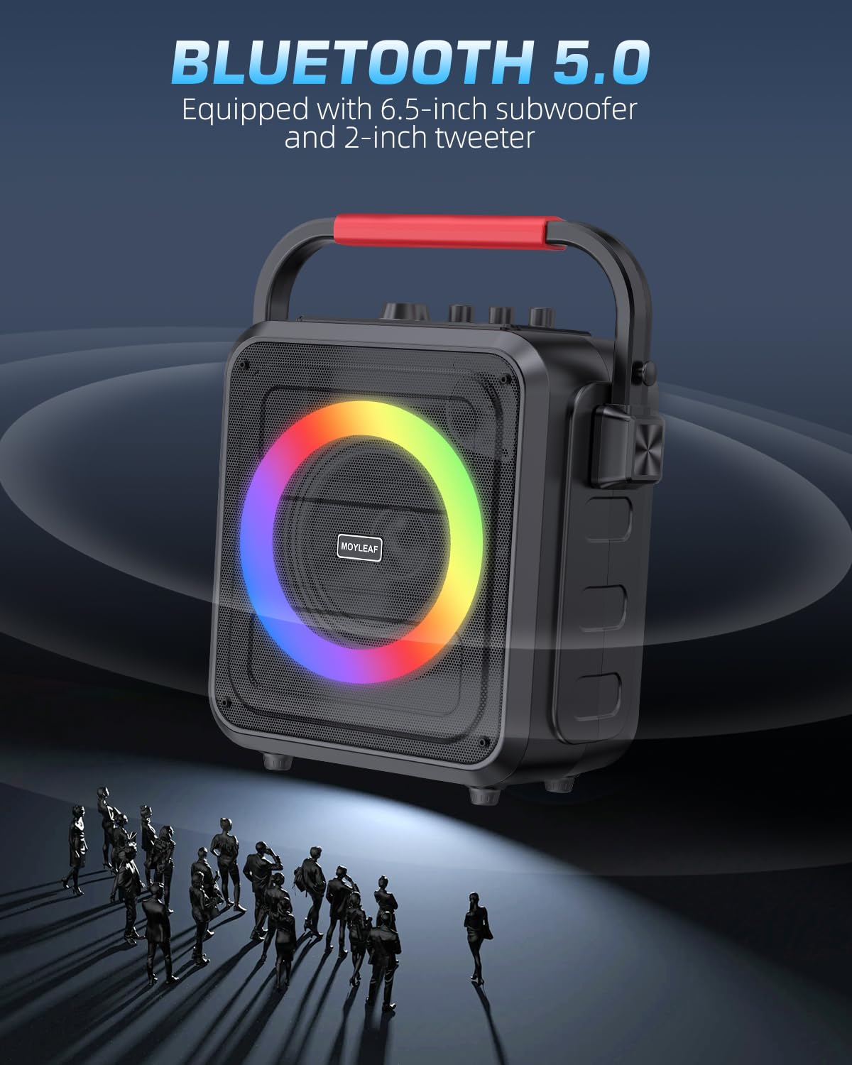 Karaoke Machine For Adults & Kids,Bluetooth Karaoke Speaker With Two Wireless Karaoke Microphones,Pa System Speaker Supports Tf