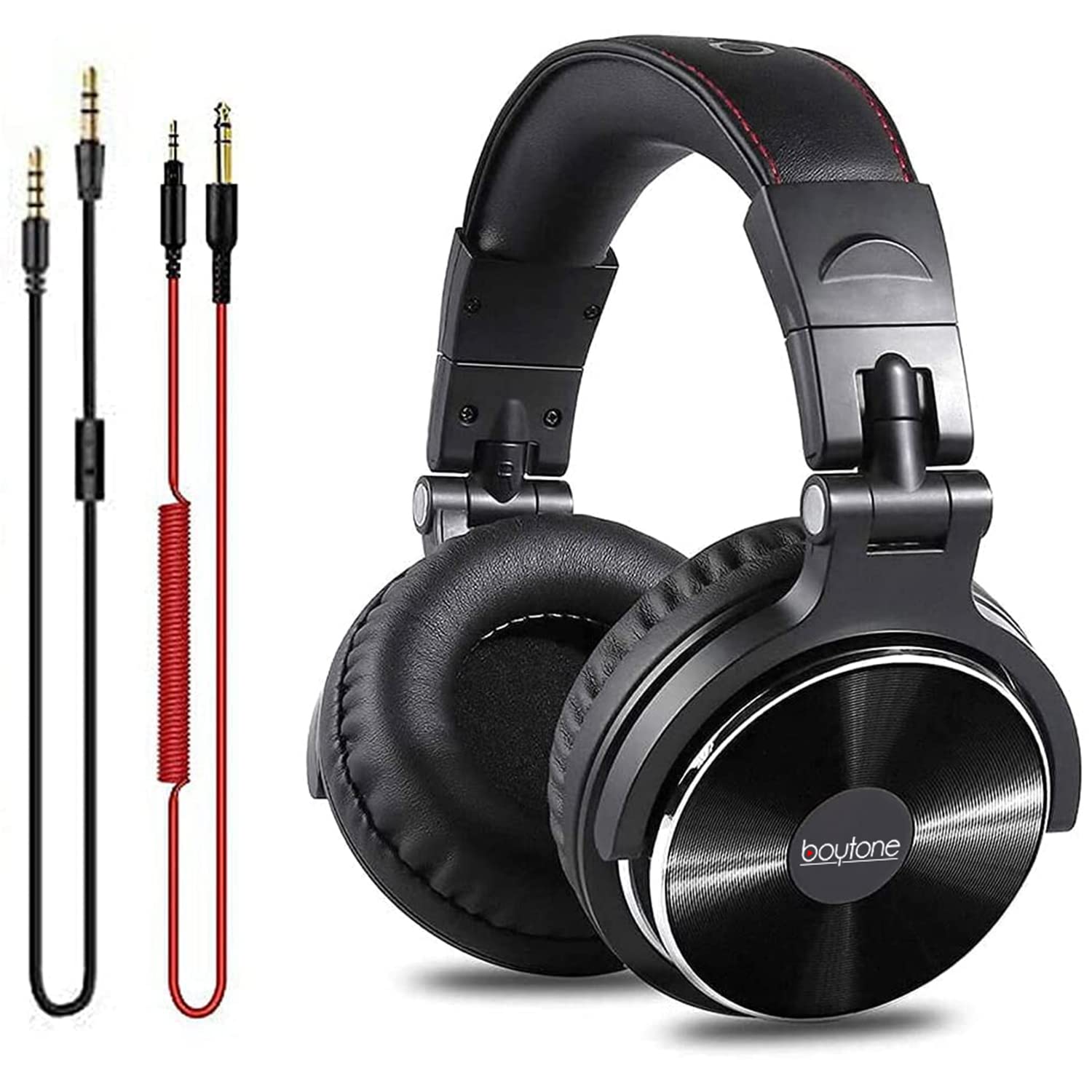 Boytone Bt 10Bk Wired Over Ear Headphones Studio Monitor & Mixing Dj Stereo Headsets With 50Mm Drivers And 1/4 To 3.5Mm Audio Ja