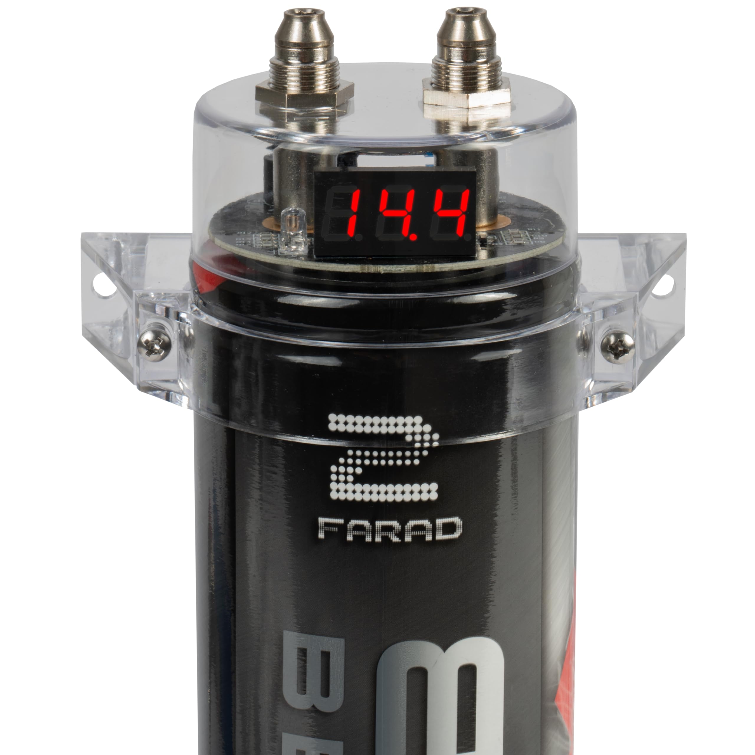 Belva Bb2D 2.0 Farad Capacitor With Digital Red Display, Perfect For Systems Up To 2000W
