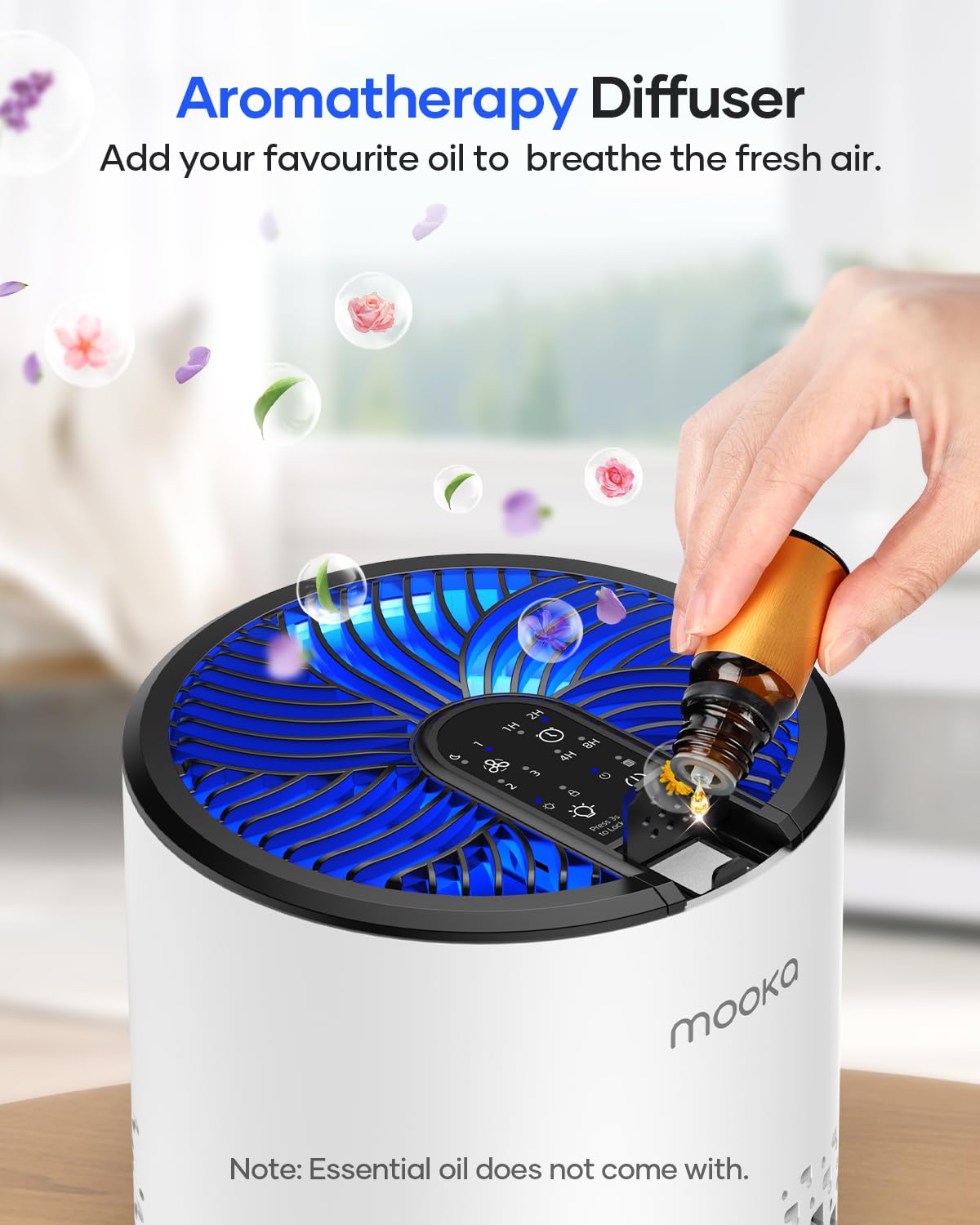 Air Purifiers For Bedroom Home, Mooka Hepa Air Purifier For Home Pets With Fragrance Sponge For Smoke Dust Pollen Dander Odor, S