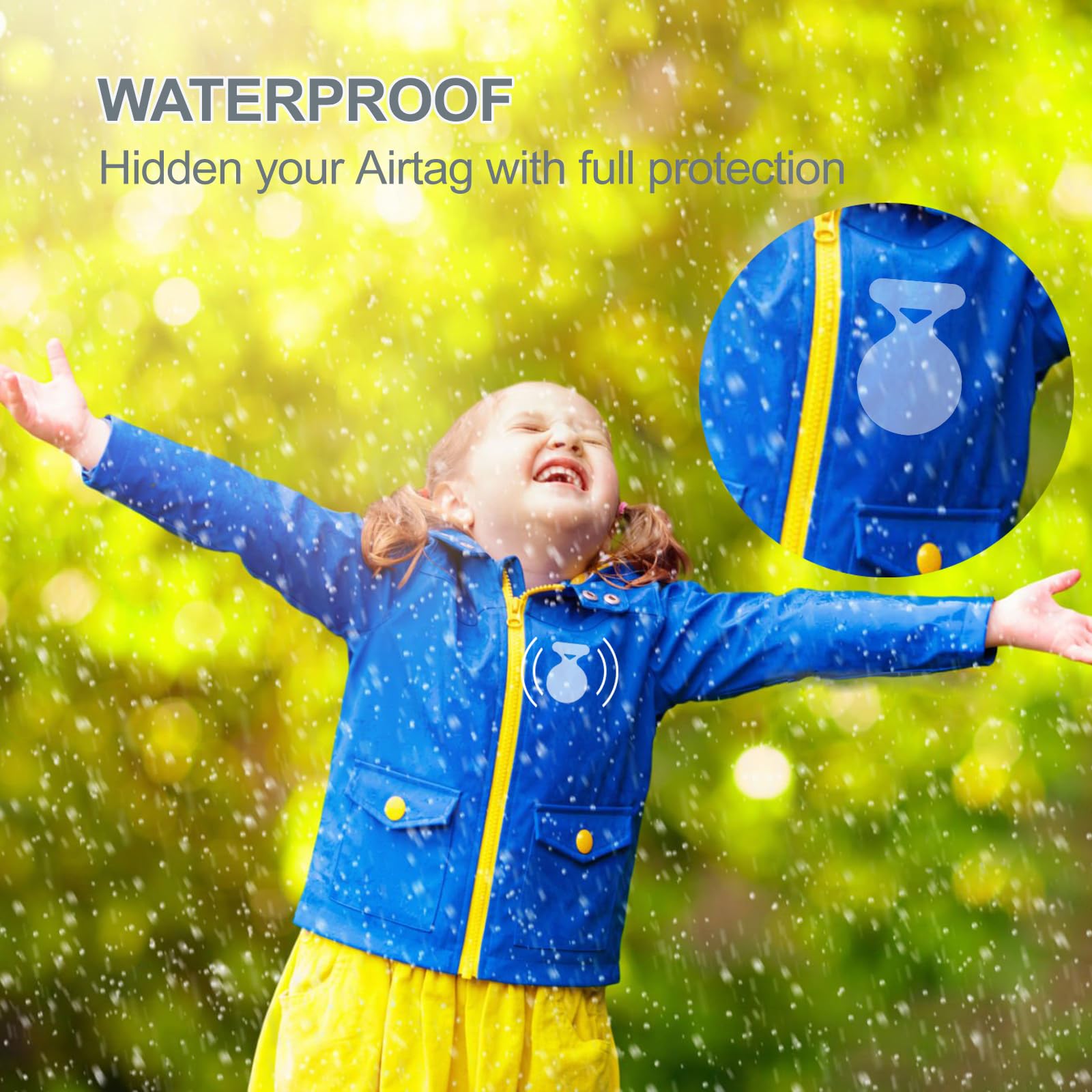 Xeewen For Airtag Holder Cute For Kids Waterproof, 2 Pack Airtag Case Cover With Pin Brooch For Girls (Unicorn Mermaid)