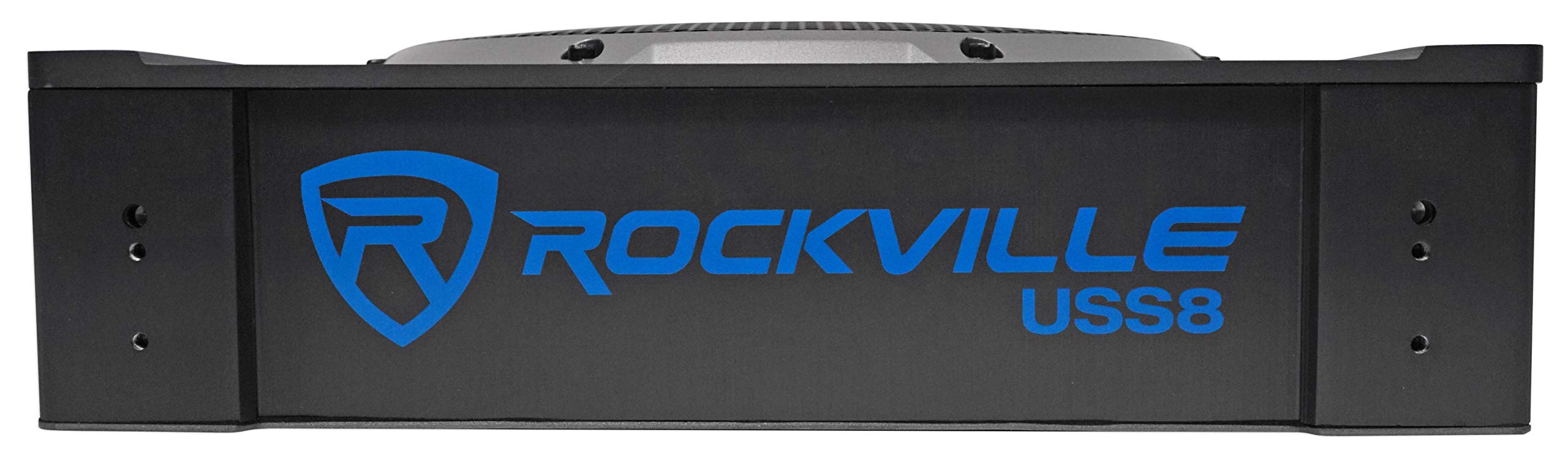 Rockville Uss8 8 600W Slim Under-Seat Active Powered Car/Truck Subwoofer Sub, Black