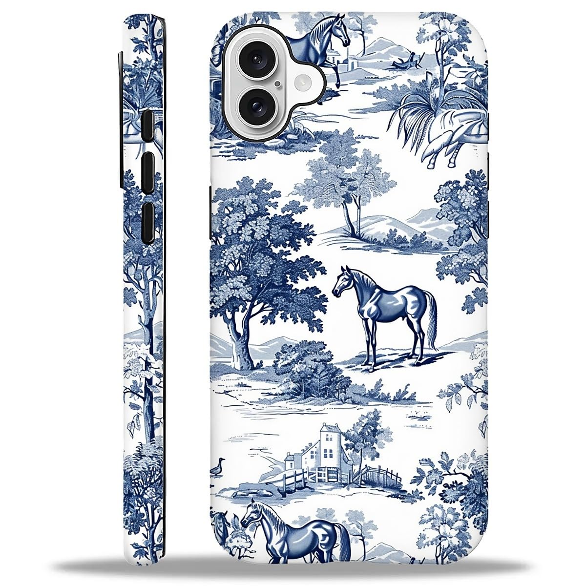 Ilikediy For Iphone 16 Case,Hh2 Wild Desert Horse Manor Hybrid 2 Layer Hard Shell Silicone Protective Pattern Design Case