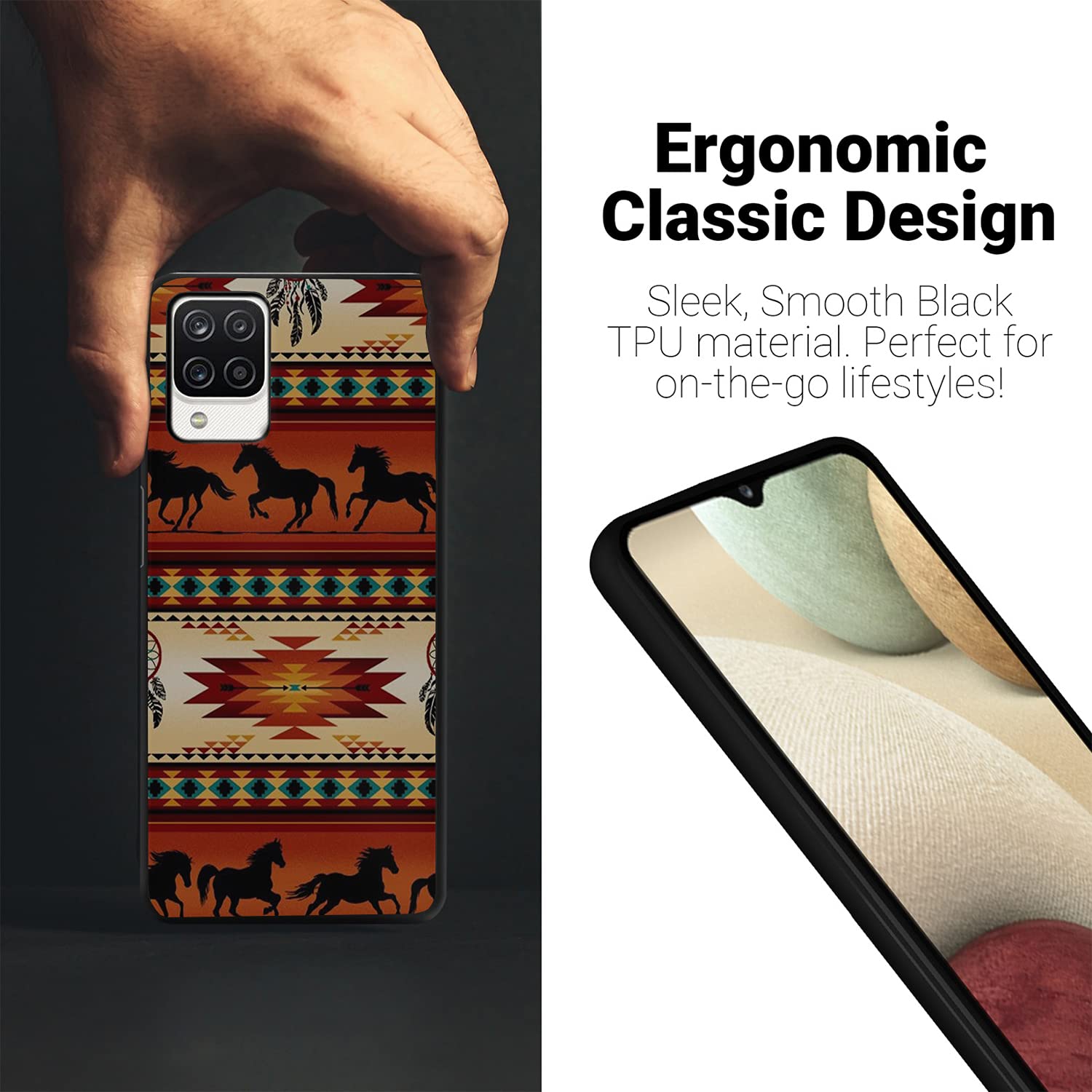 Casesondeck Slim Floral Case Compatible With [Samsung Galaxy A12 / A12 Tpu Case][Gel Flex Tpu] Flexible Glossy Tpu Case With Wes