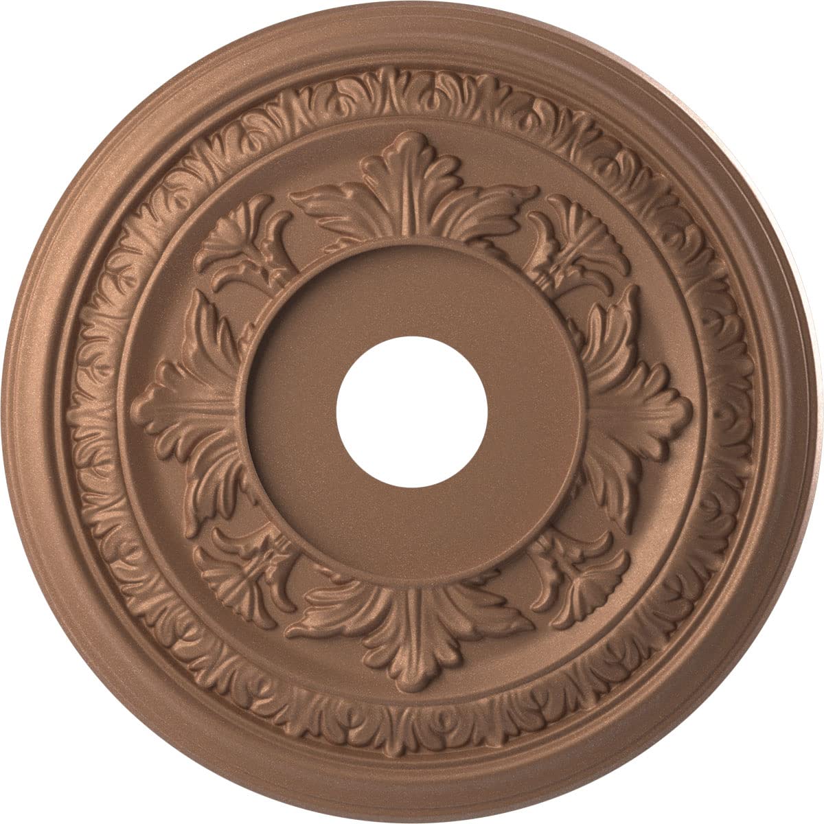 Ekena Millwork 19OD x 3 1/2ID x 1P Baltimore Thermoformed PVC Ceiling Medallion (Fits Canopies up to 7 3/4), Aged Copper