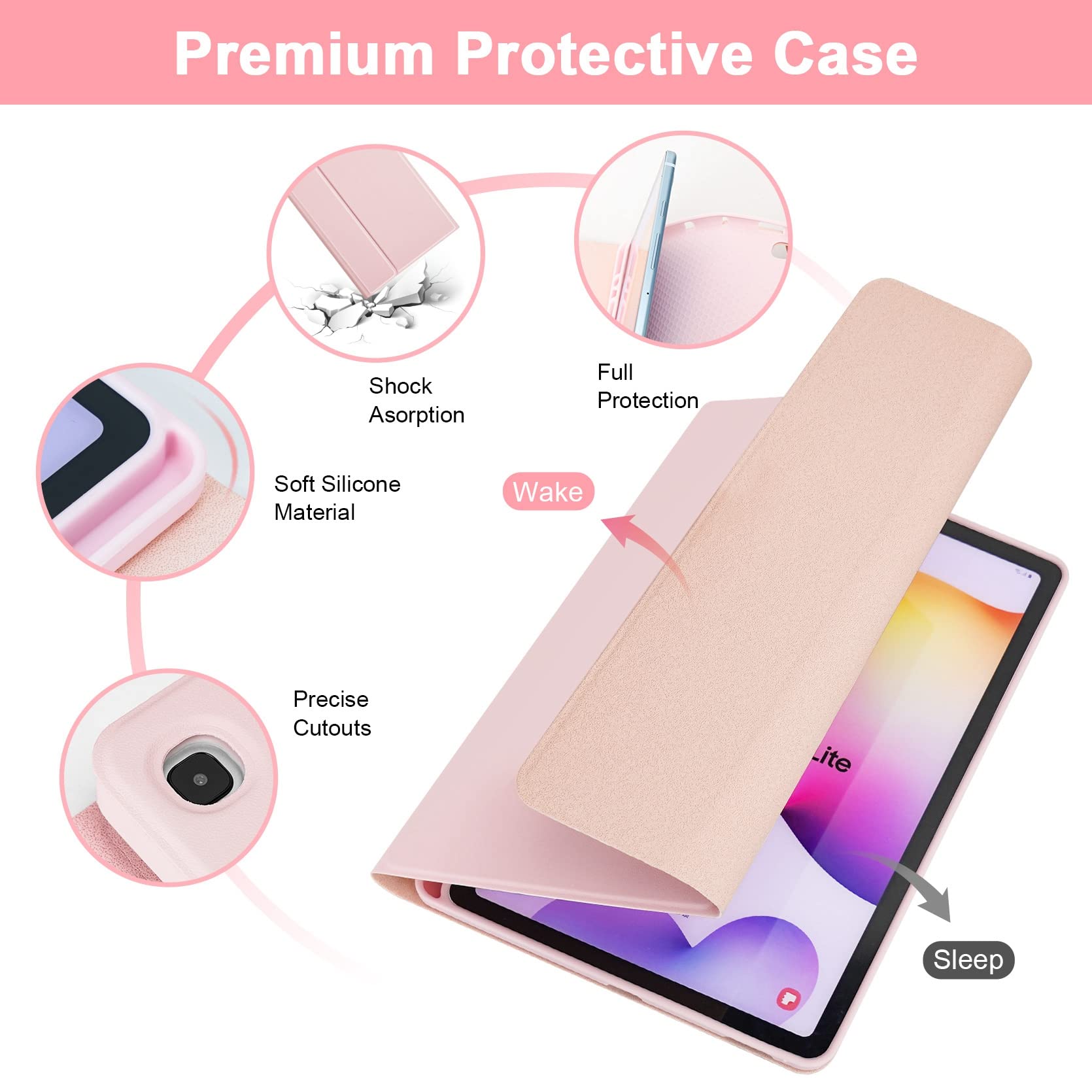 Lama Backlit Keyboard Case For Samsung Galaxy S6 Lite 10.4 Case With Keyboard, Detachable Keyboard Case With S Pen Holder For Ga