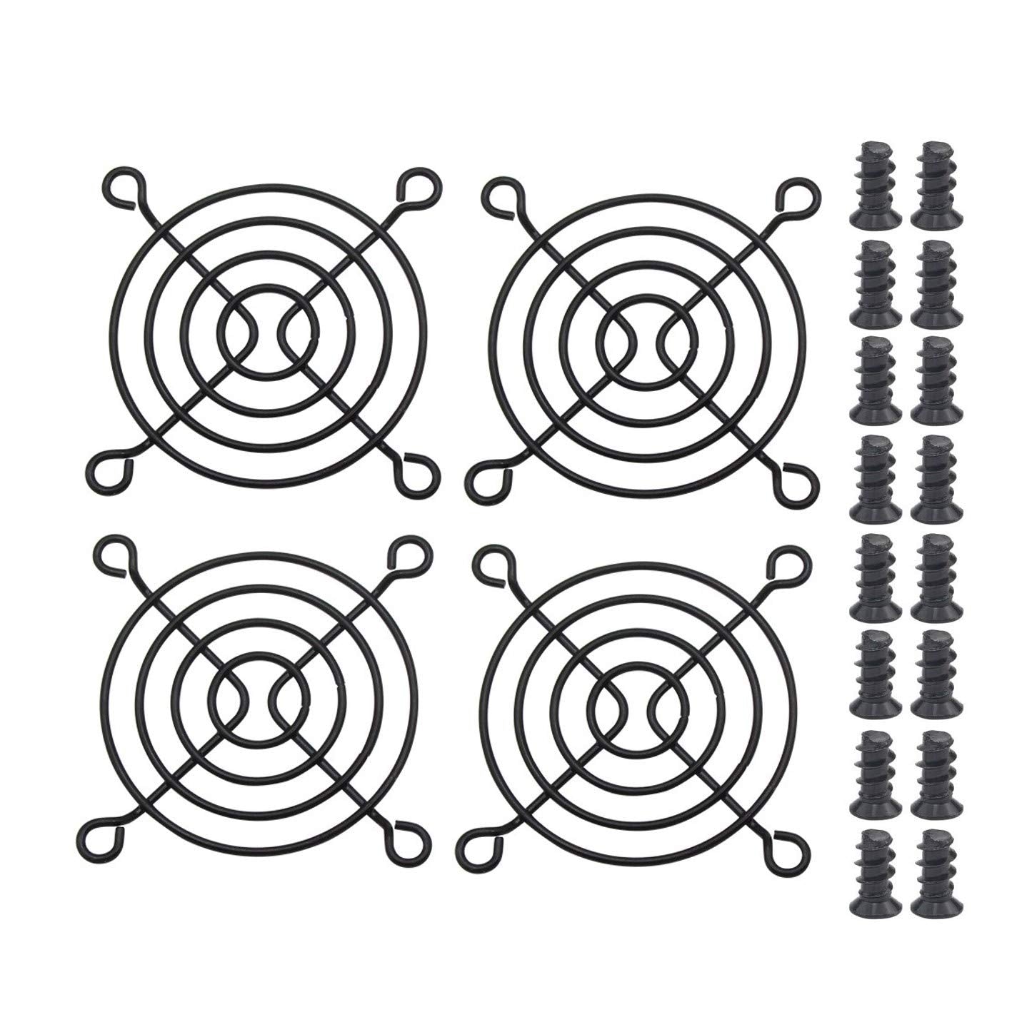 Easycargo 4Pcs 60Mm Fan Grill 60Mm Guard Black With Screws (Black 60Mm)