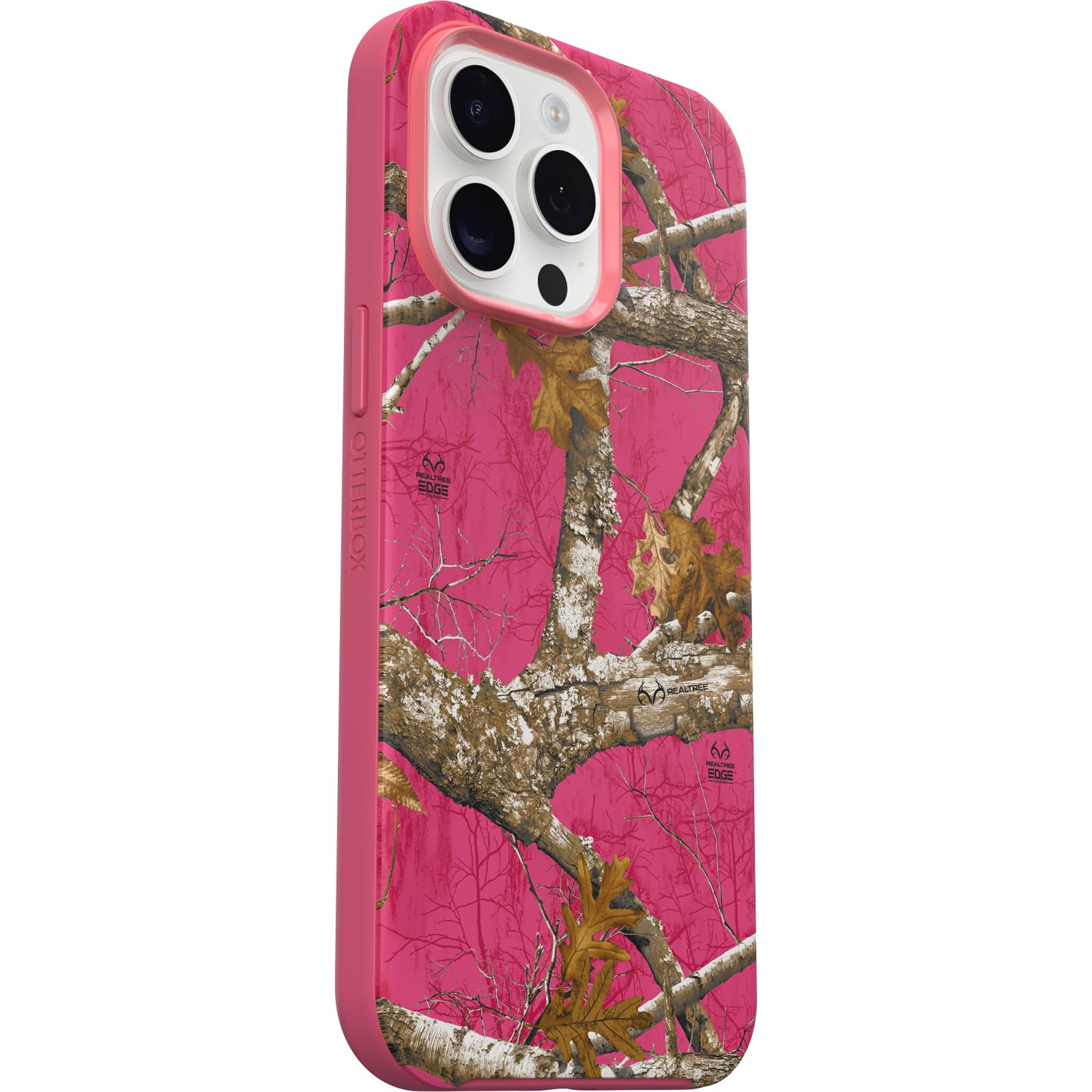 Otterbox Iphone 15 Pro Max (Only) Symmetry Series Case   Realtree Flamingo Pink, Snaps To Magsafe, Ultra Sleek, Raised Edges Pro