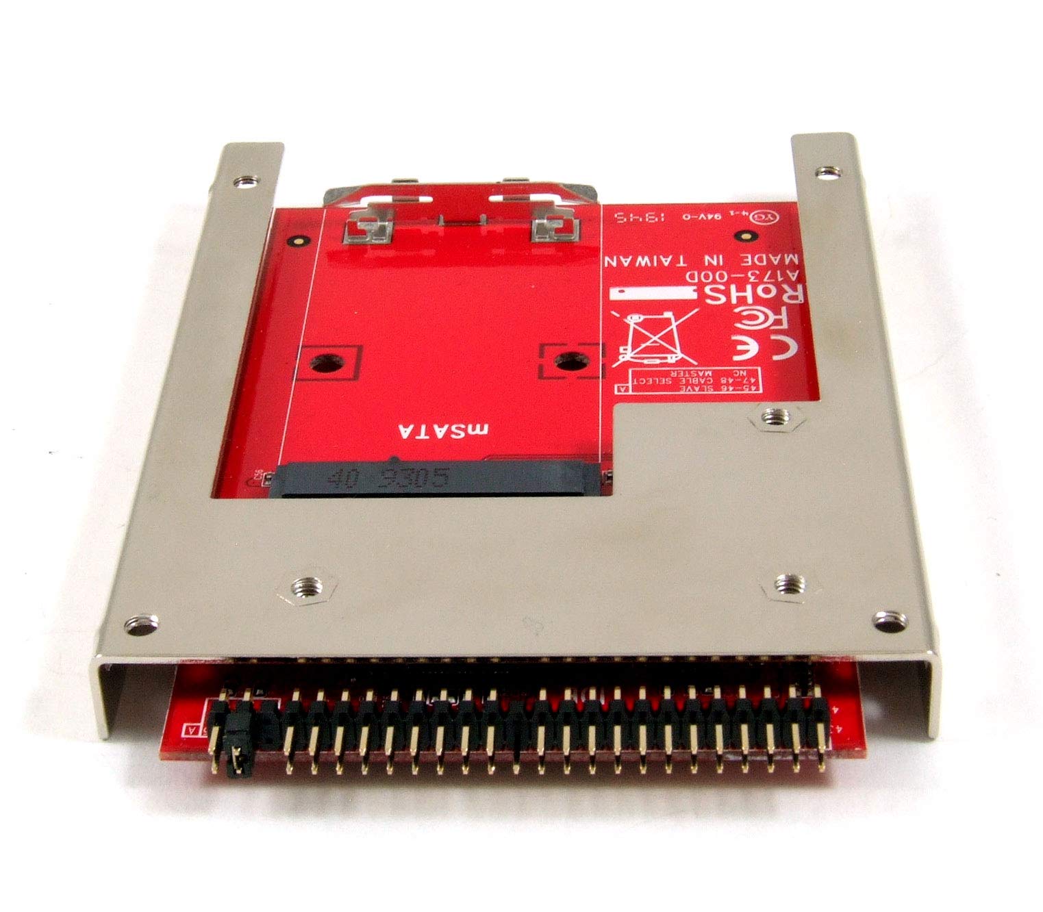 Ableconn mSATA SSD to 2.5 IDE Adapter Converter with Aluminum Frame Bracket - Latch & Retain for 9.5mm SSD Drive