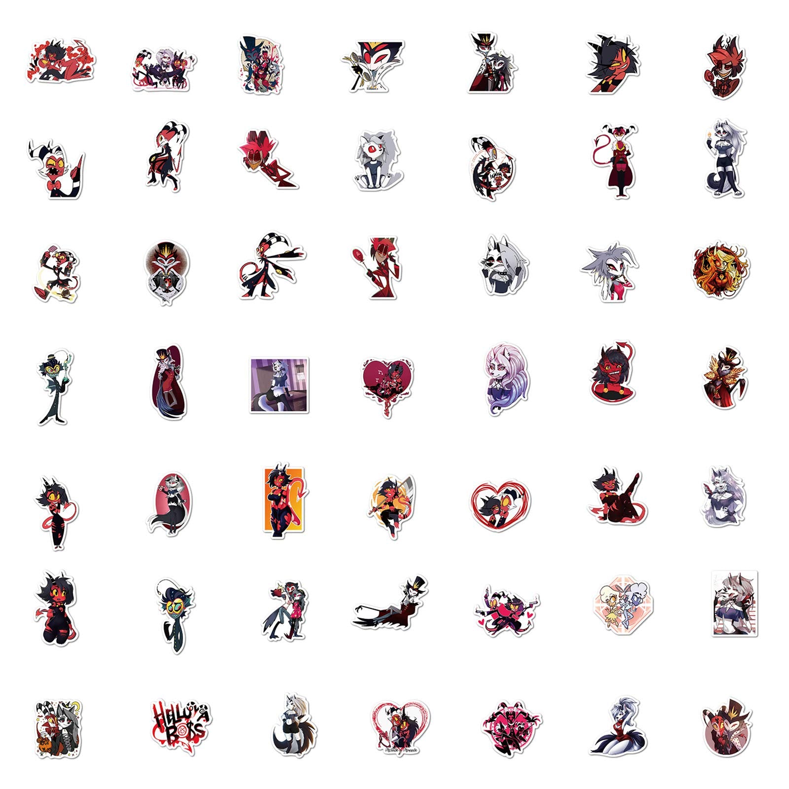 Helluva Boss Stickers, 100Pcs, Cartoon Movie Vinyl Stickers Decals, Cute Cool Laptop Water Bottle Stickers, Stickers For Hydro F