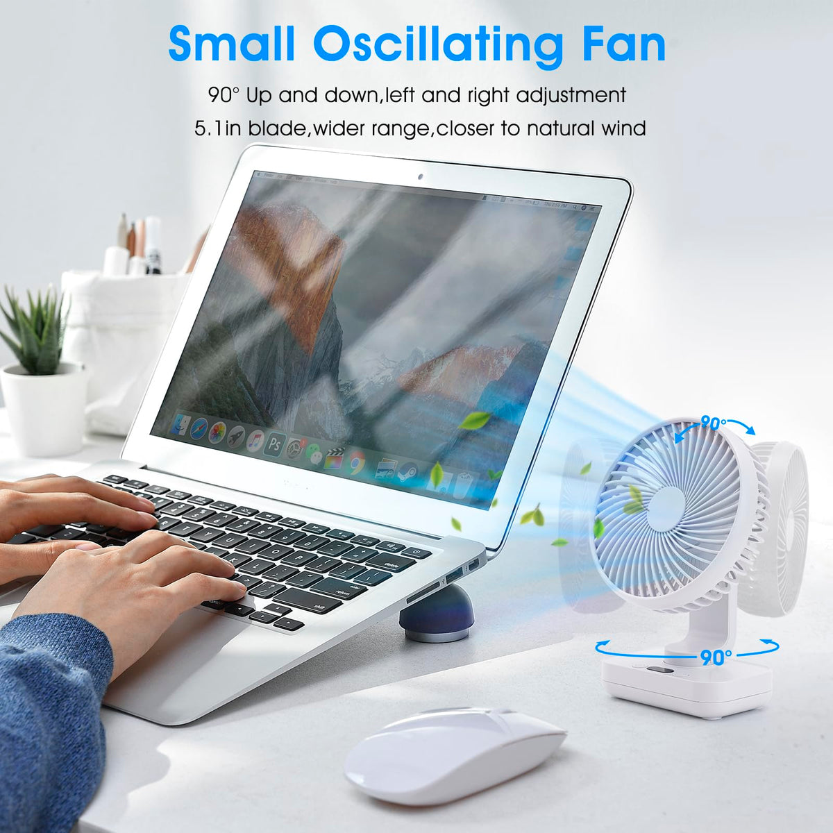 Digibond Table Fan Oscillating Small Oscillating Fan For Bedroom Ultra ...