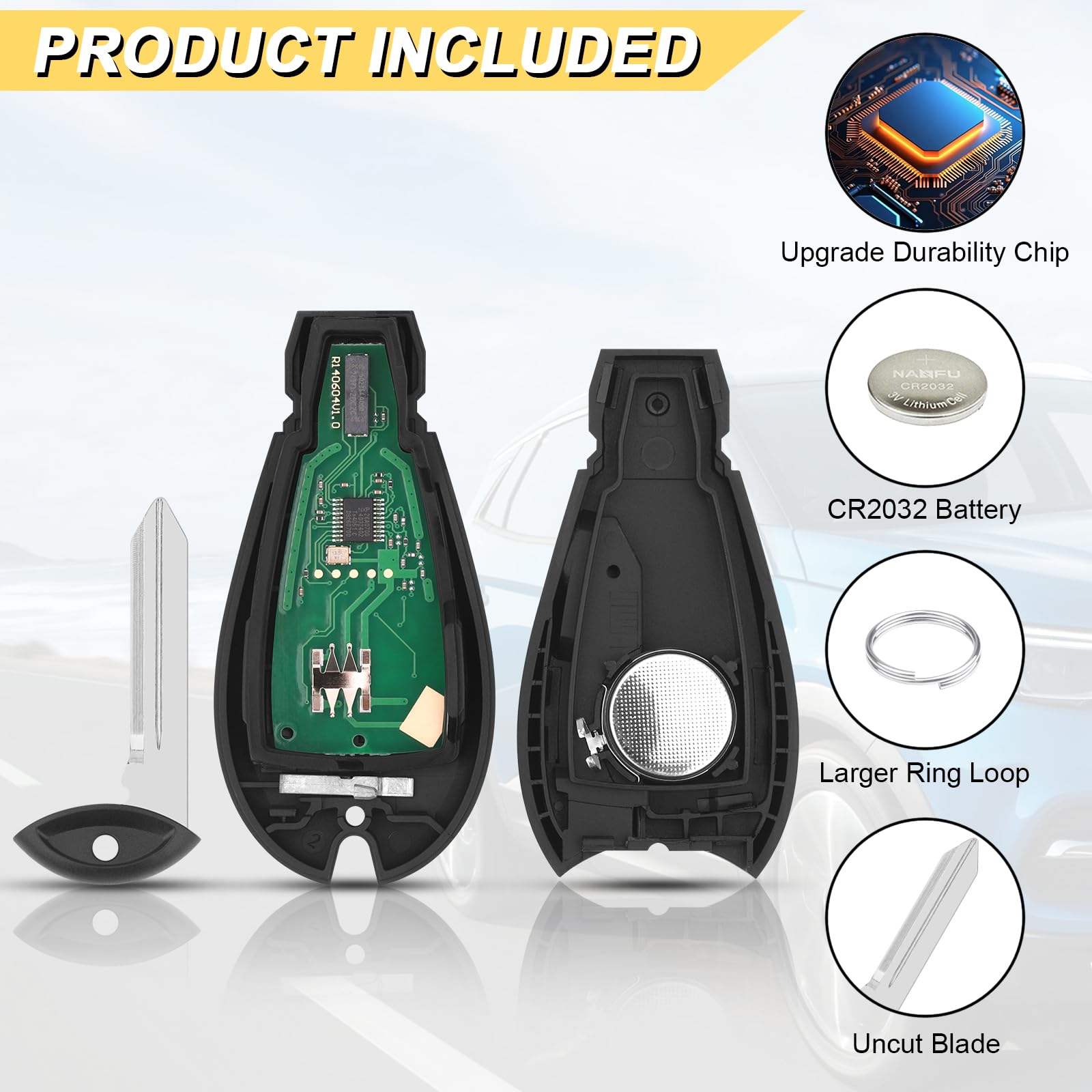 Vurkcy Key Fob Replacement For 2013 2021 Dodge Ram 1500/13 18 Ram 2500 3500 4500 5500 Car Keyless Entry Remote Control,Gq4 53T,4