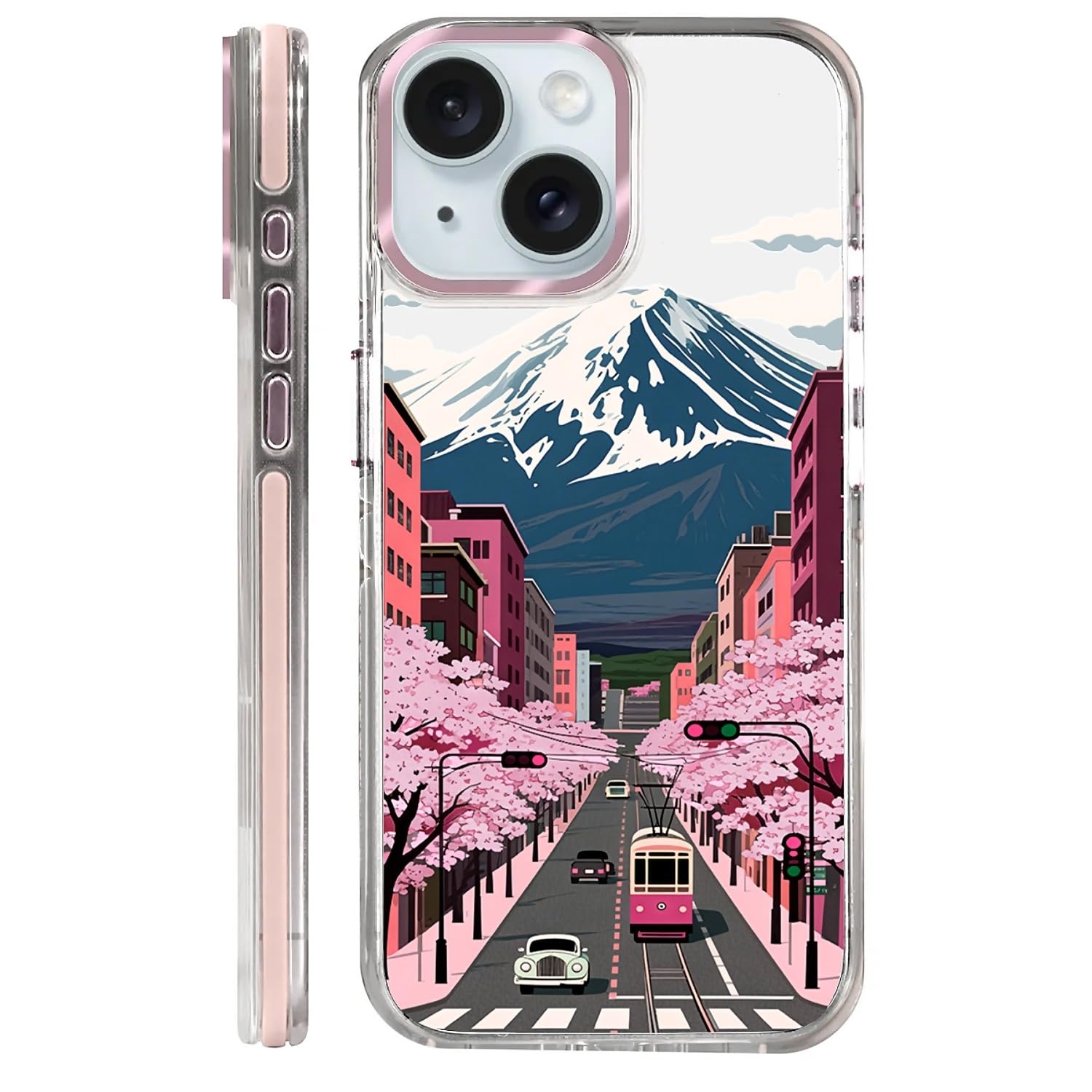 casesok for iPhone 15 Case Compatible with Magsafe,Clear Aesthetic Design Cute for Girls Women,Anti-Drop Protective Hard Phone C