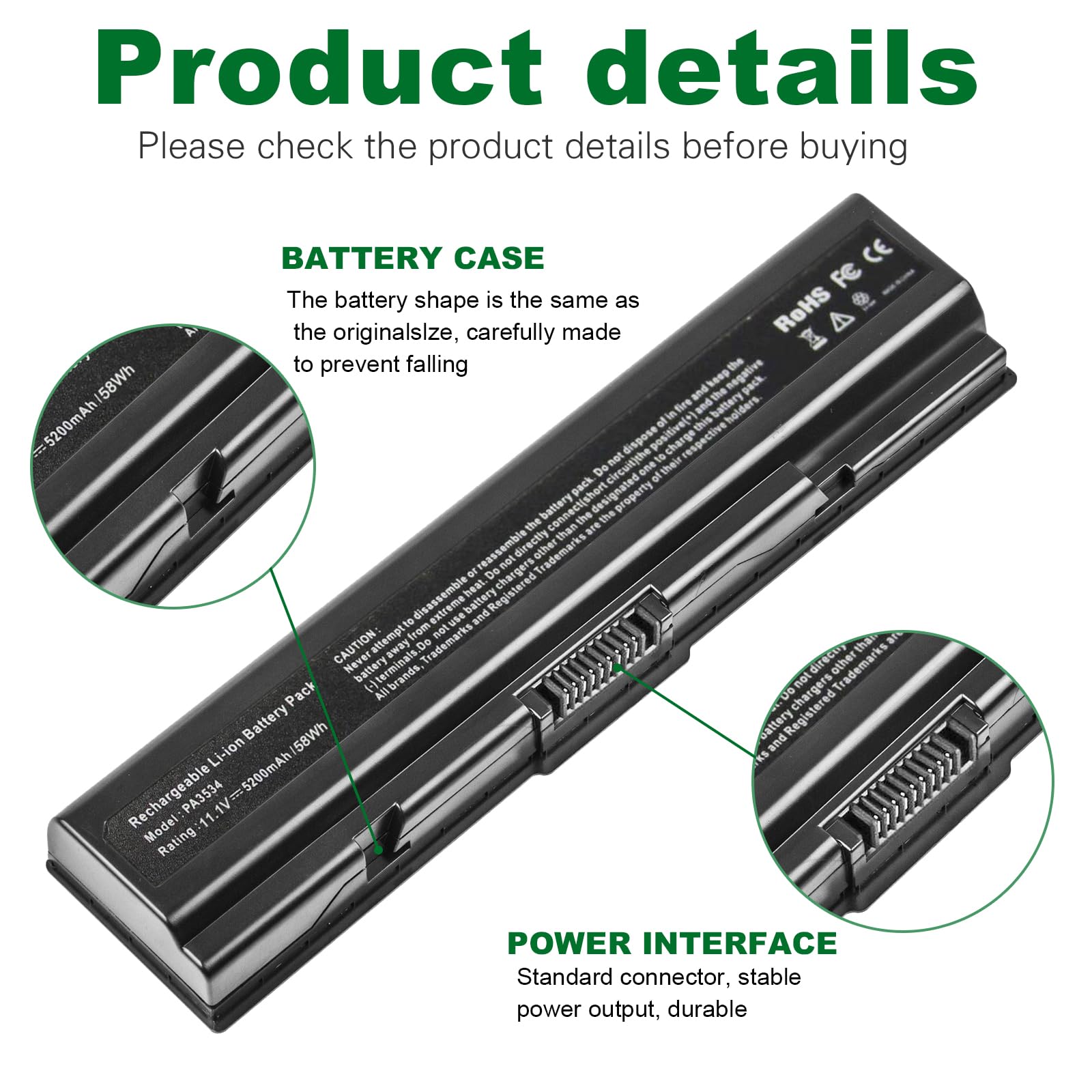 Futurebatt Laptop Battery 5200Mah For Pa3534U 1Brs Toshiba Satellite A200 A205 A210 A215 A300 A300D A305 A305D L200 A215 S4697 A