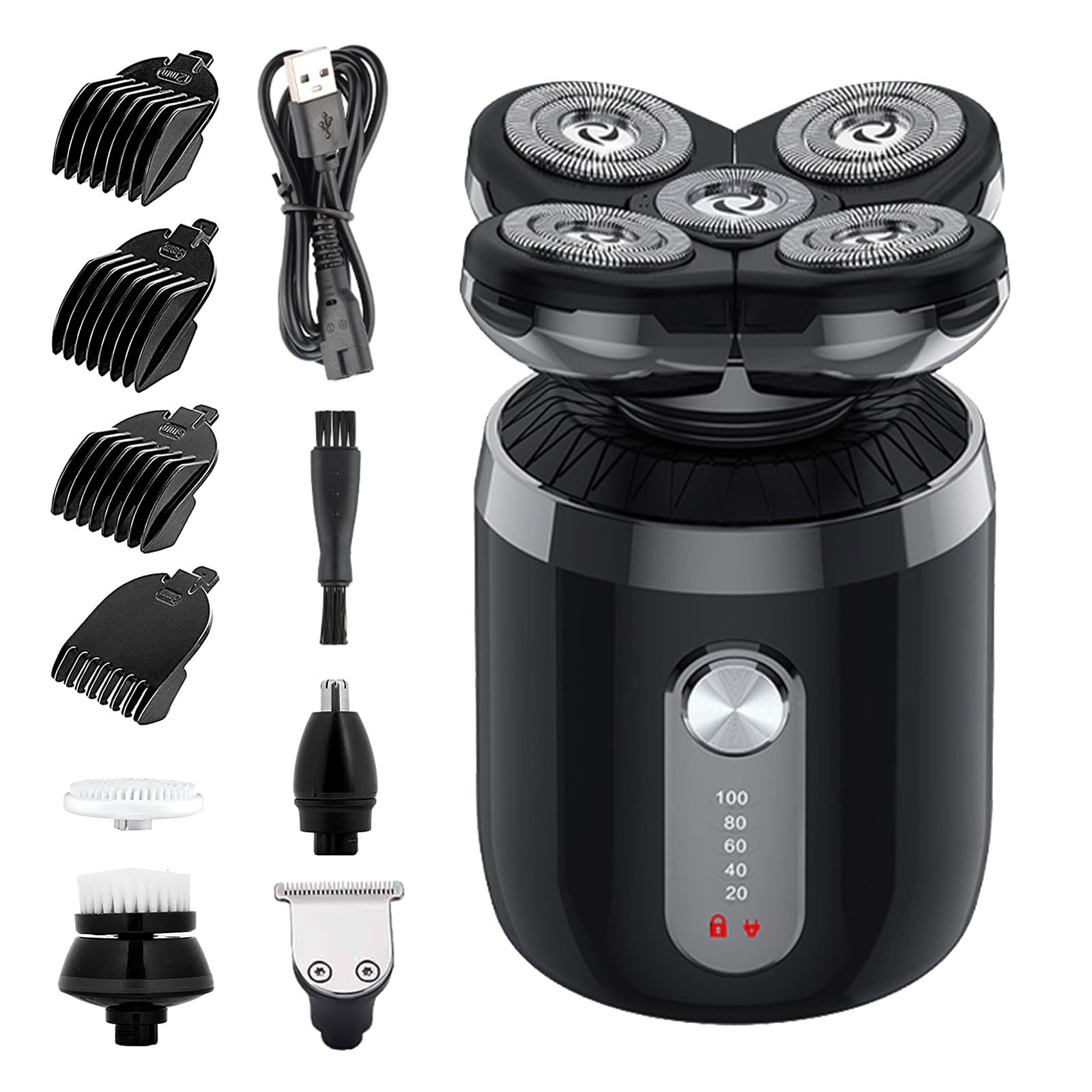 Electric Shavers For Men,Head Shavers For Bald Men Wet And Dry Shaving,Waterproof Rotary Shaver Mens Grooming Kit,Usb Rechargeab