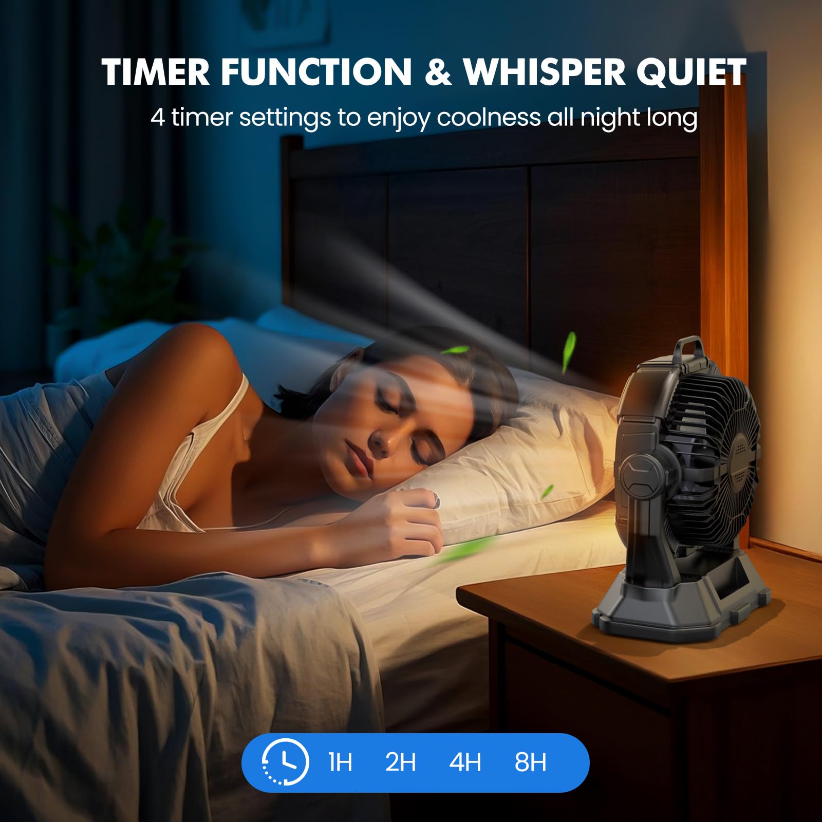 Misting Fan Portable 42800Mah Rechargeable With Remote Control, Camping Fan With Led Light & Stepless Speed Control & Cooling Sp