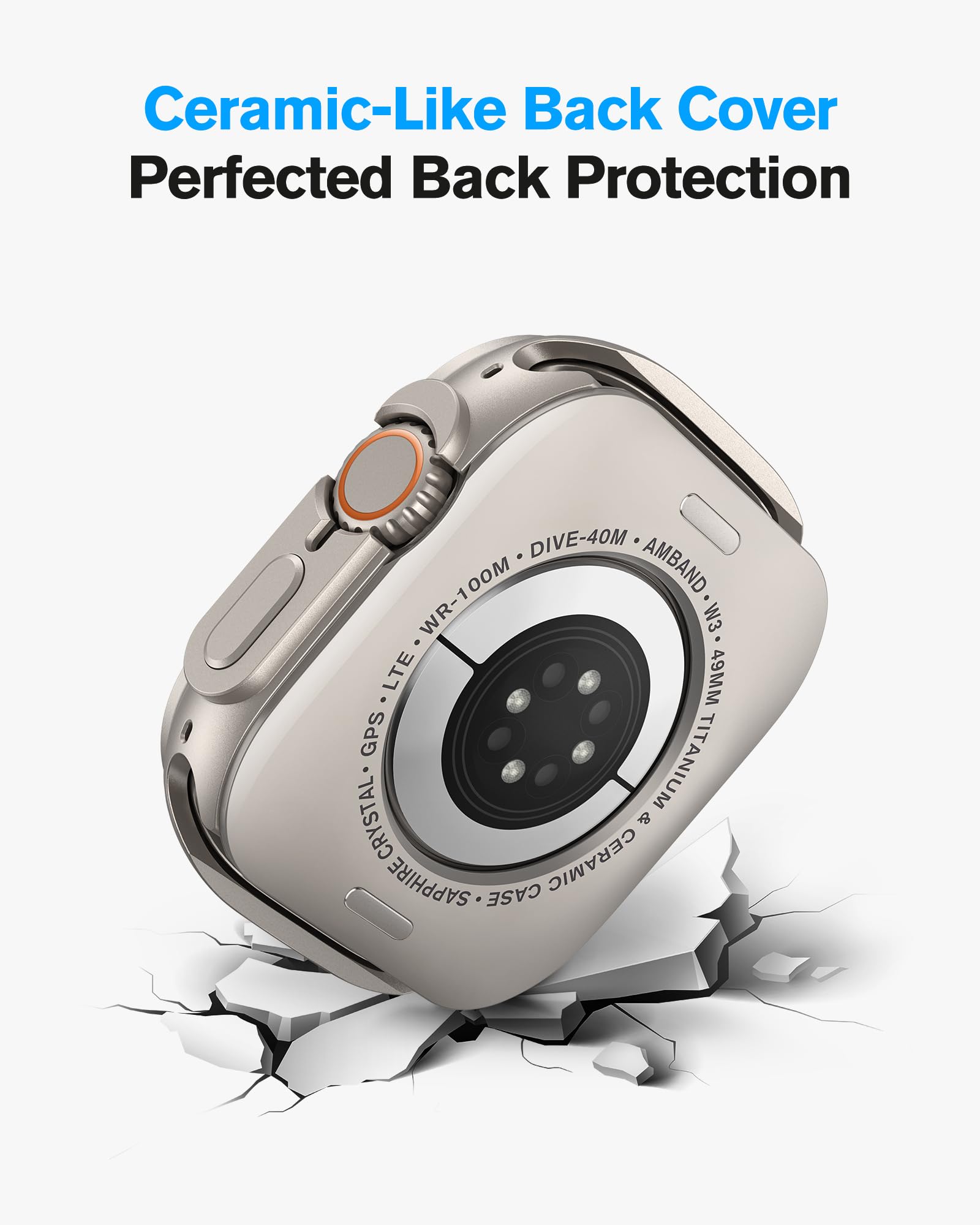 Amband Metal Case Screen Protector For Apple Watch Ultra 2/Ultra 49Mm, W3 Rugged Bumper Thin Frame With 9H Tempered Glass Film &