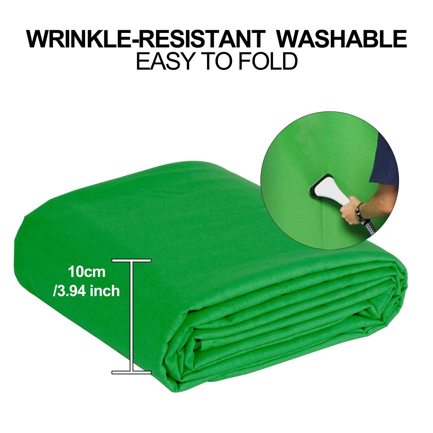 Emart Green Screen Backdrop, 10 X 20 Ft Photography Greenscreen Background For Streaming Zoom, Small Photo Muslin Green Curtain