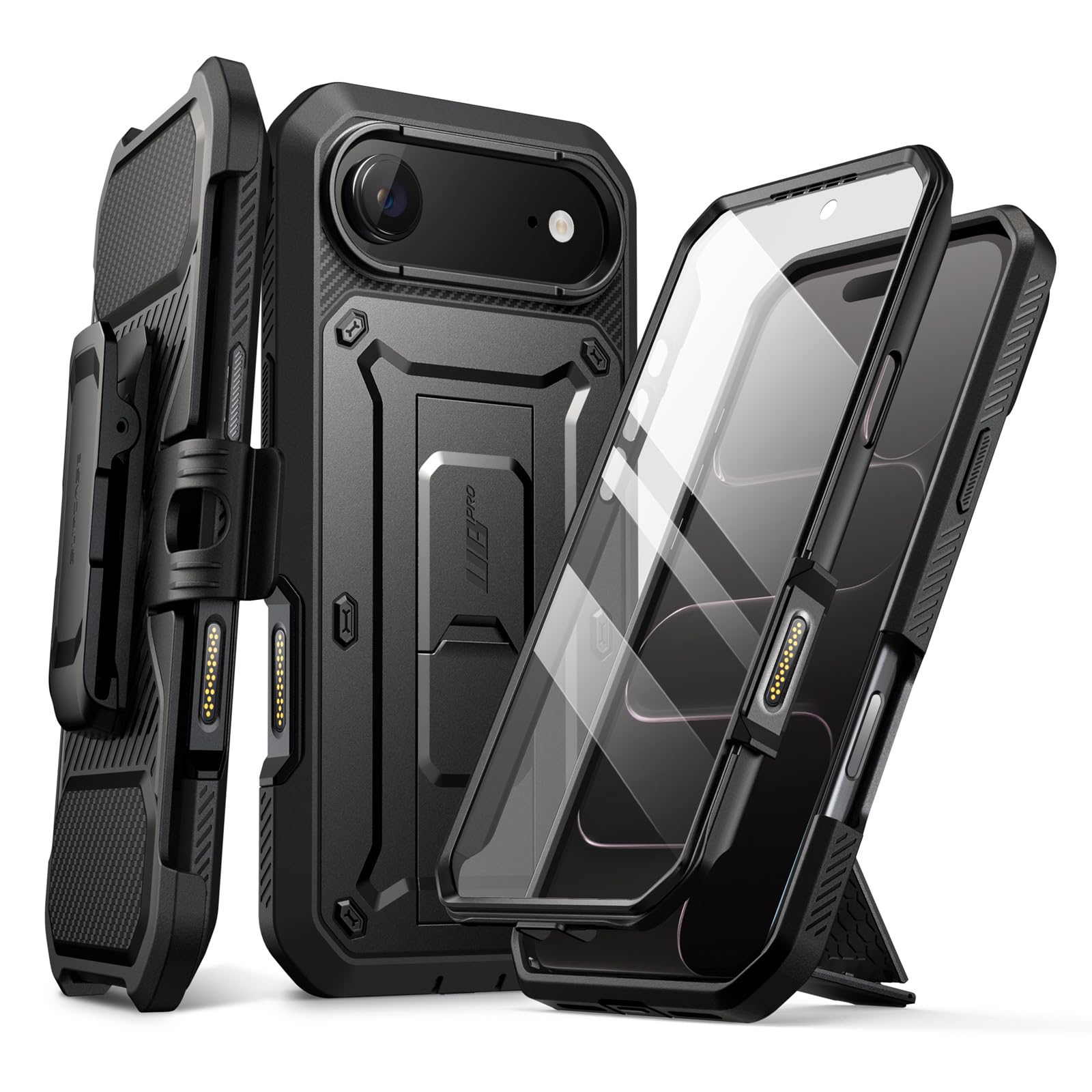 SUPCASE for iPhone Air Case with Camera Control Button (Unicorn Beetle Pro), [Built-in Kickstand & Screen Protector] [Military-G