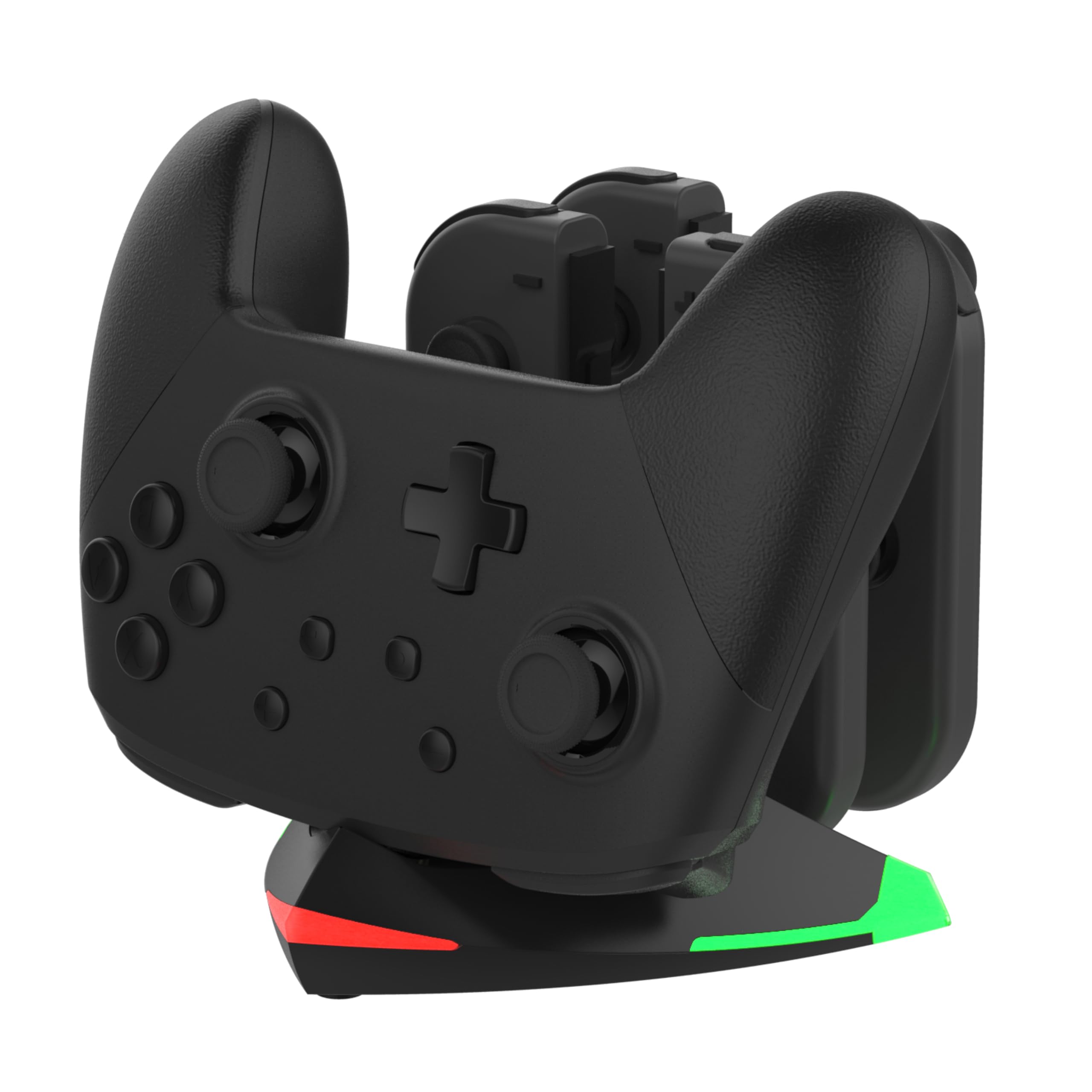 snakebyte Arrow Charge S - Nintendo Switch Charging Station for 4 Joy-Cons and 1 Switch Pro Controller, 5-in-1 Charger, LED Char