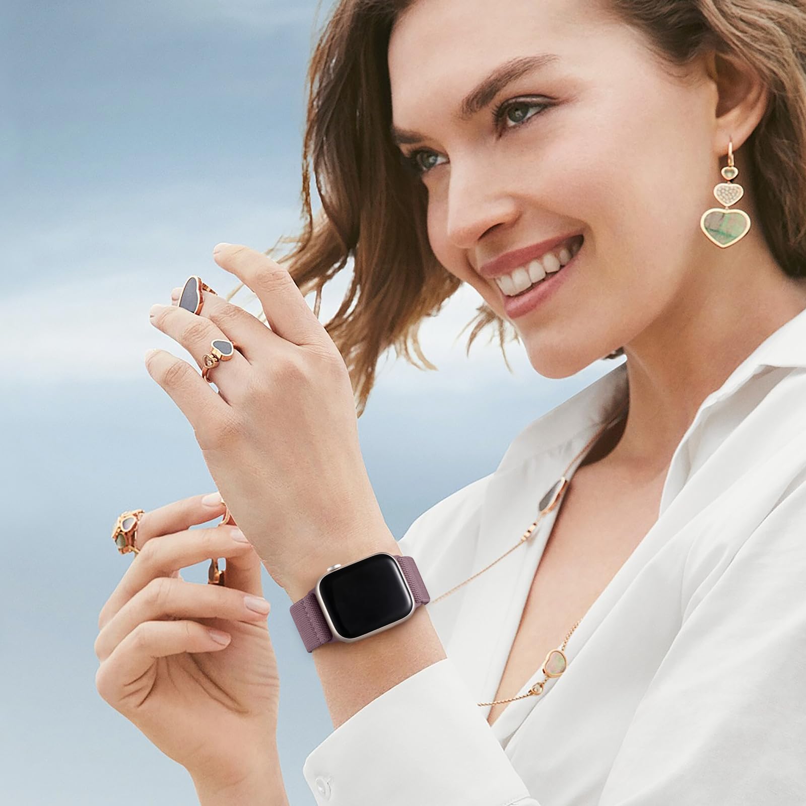 Maledan 1Pack Stretchy Solo Loop Band Compatible With Apple Watch Bands Women Men 40Mm 38Mm 41Mm 44Mm 45Mm 49Mm 42Mm, Soft Nylon