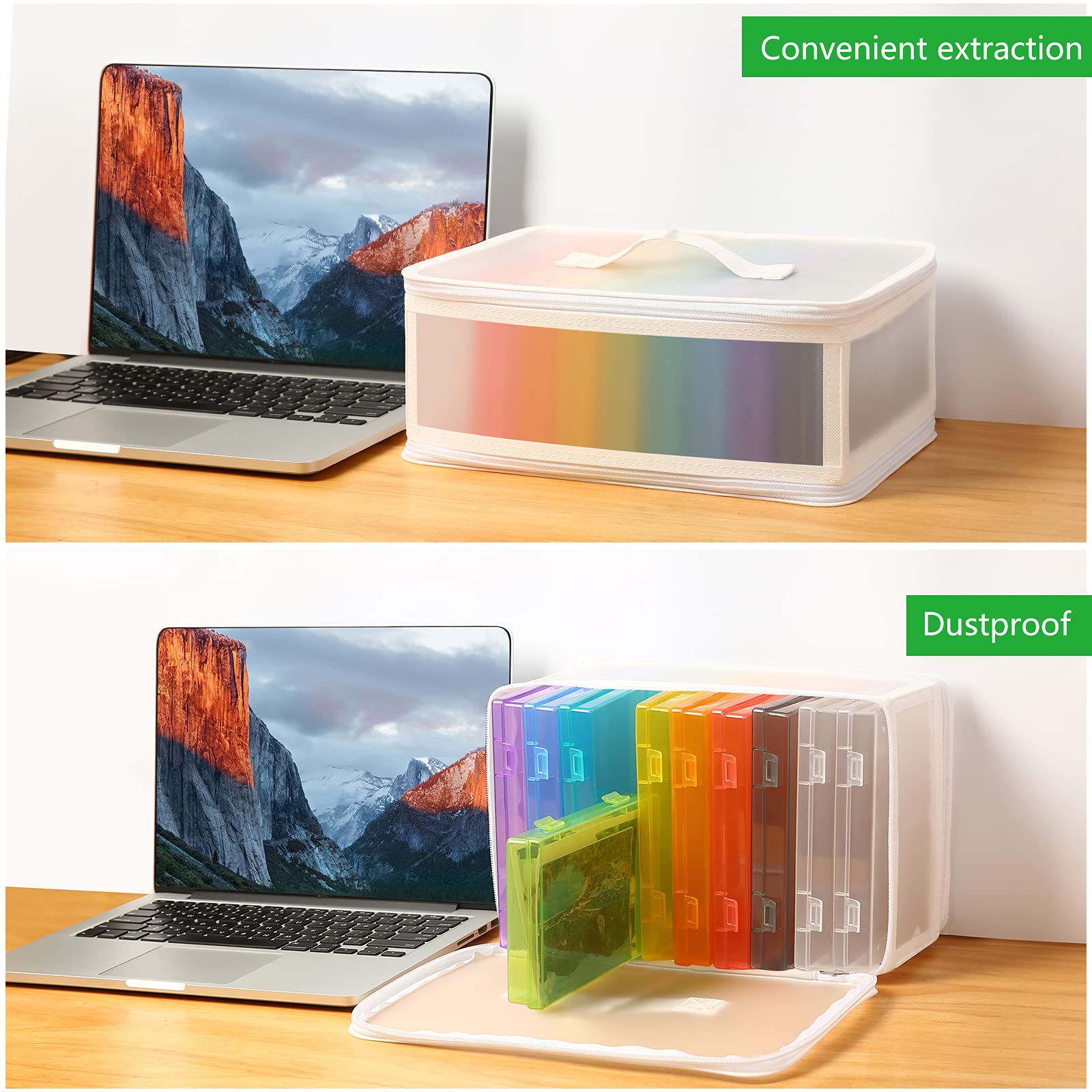 Gbivbe Photo Storage Bag 4X6, 10 Inner Large Photo Storage Box Photo Cases Store Up To 1000 Photos, Photo Organizer Cards Craft