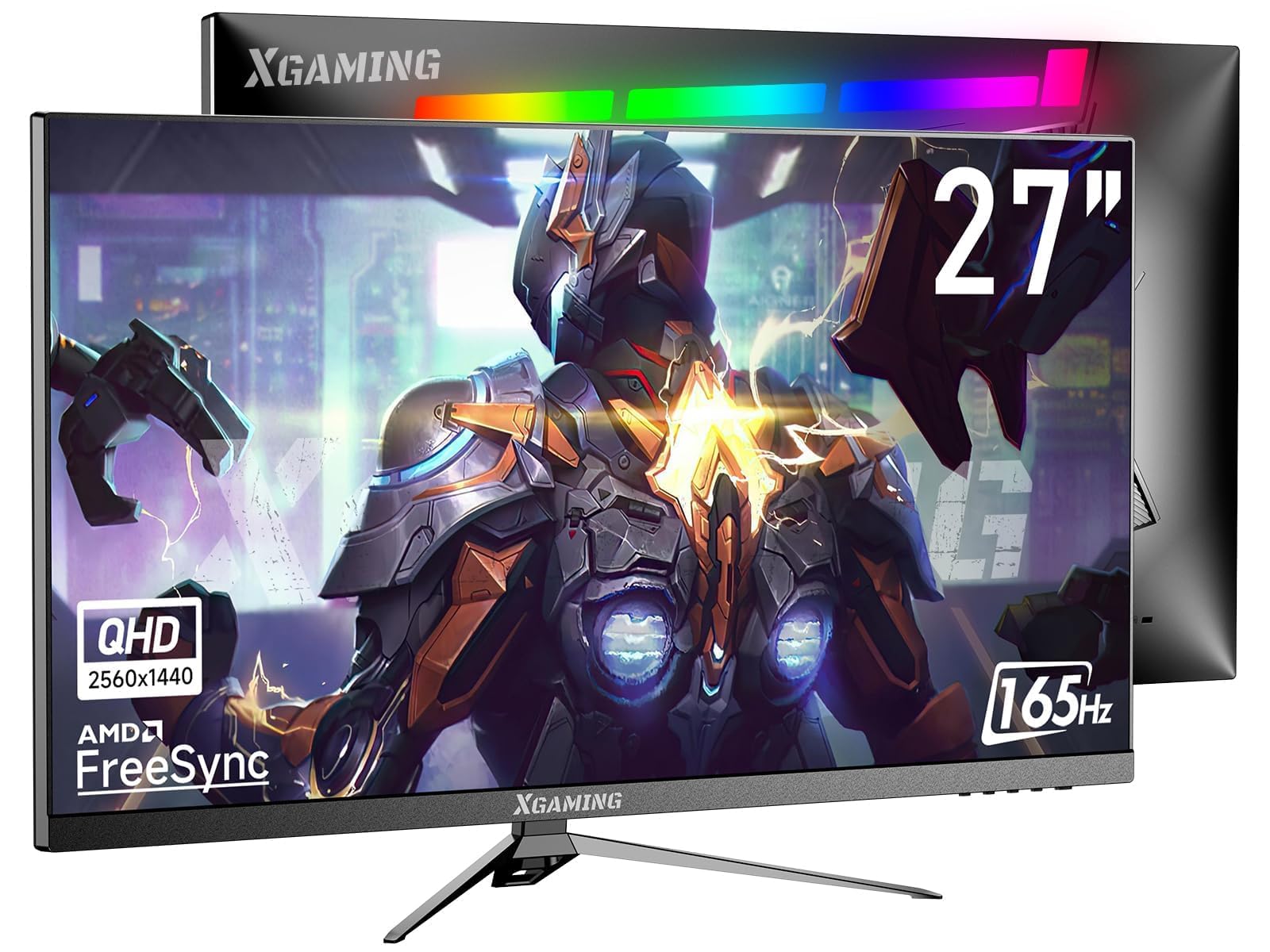 Xgaming 27 Inch Gaming Monitor, Qhd 2560 * 1440P, 144Hz/165Hz 98% Srgb, 1Ms, Freesync, Dual Hdmi&Displayport, Built In Speakers