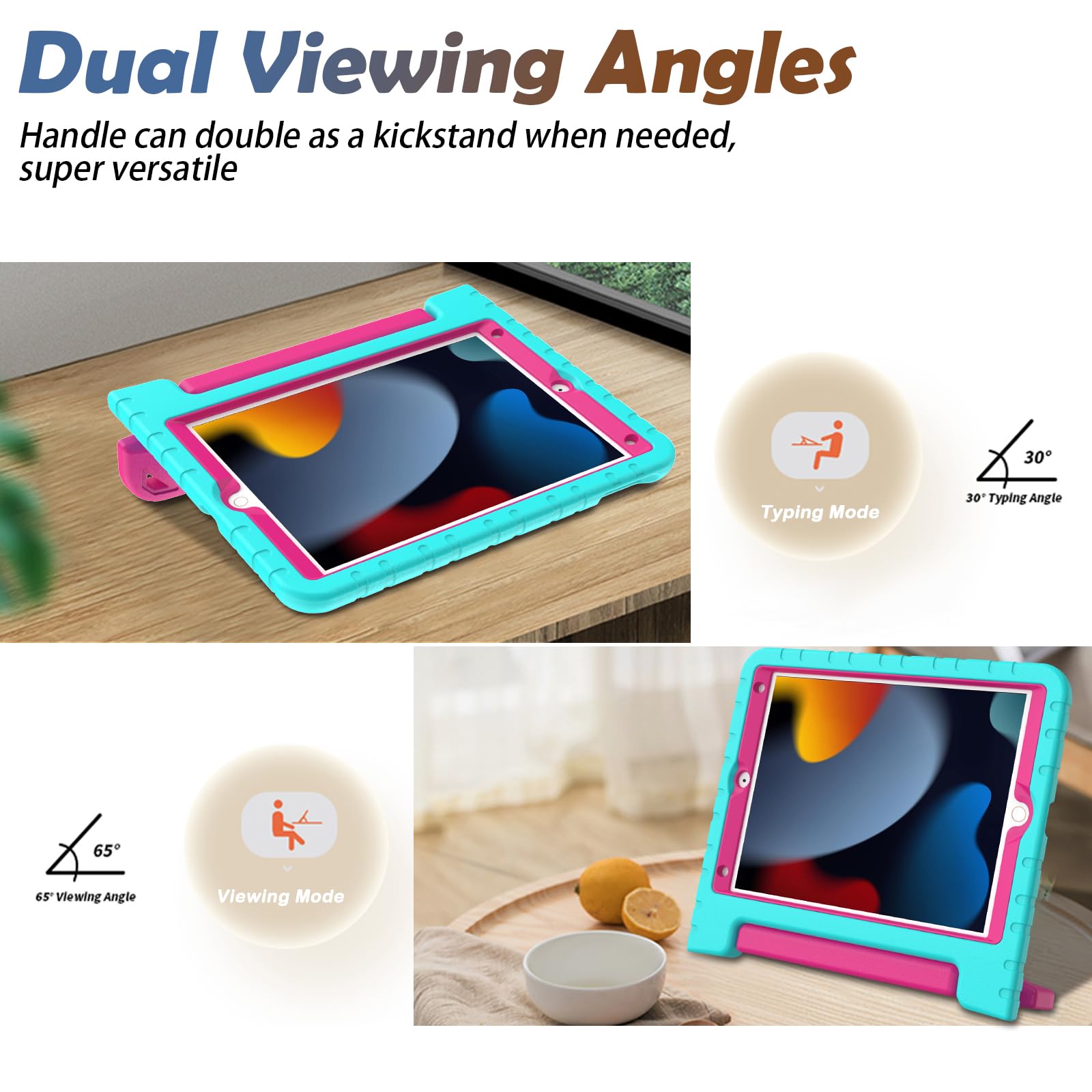 Ltrop Kids Case For Ipad 9Th/ 8Th/ 7Th Generation (2021/2020/ 2019), Ipad 10.2 Case, Shockproof Handle Stand Case For Ipad 9 8 7