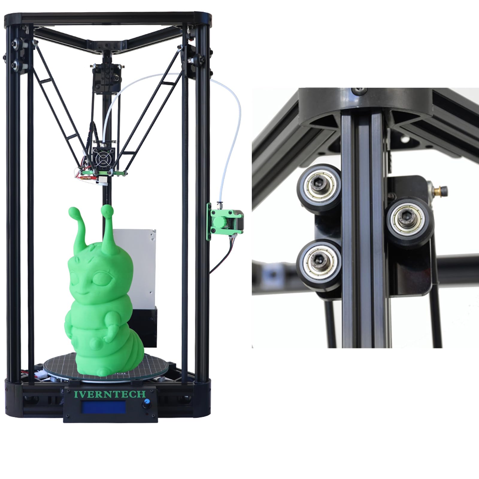 Iverntech 4Pcs 1000Mm 2020 V Slot Aluminum Extrusion 39.37 Inches Black Aluminum Profile European Standard Anodized Linear Rail