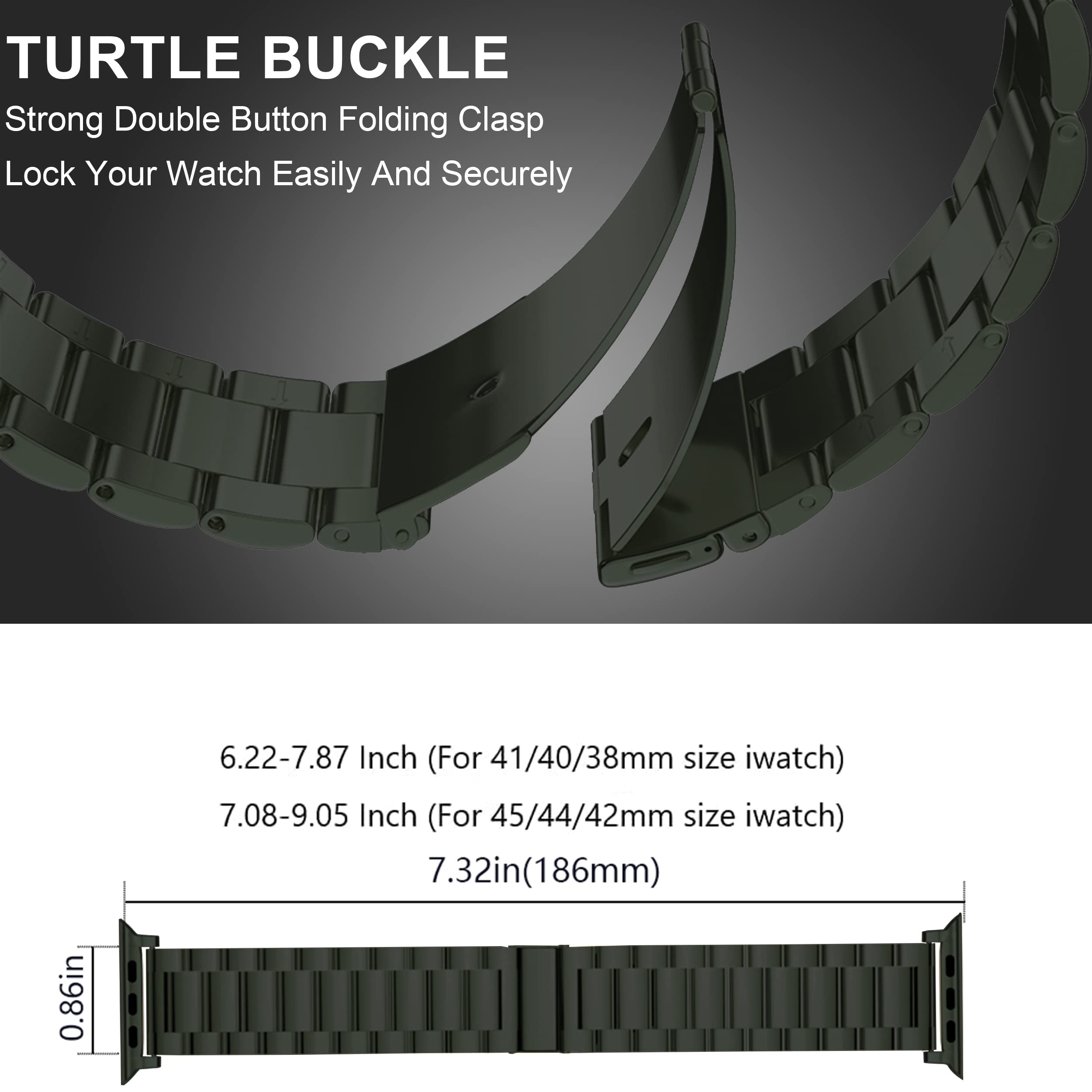 Epuly Stainless Steel Apple Watch Band, 42Mm 49Mm Compatible, Adjustable Length, Easy Installation, Luxury Design