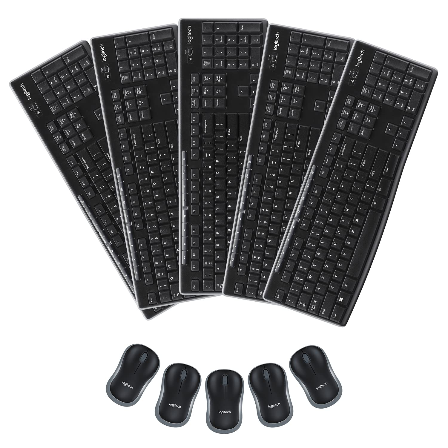 Logitech Mk270 Wireless Keyboard & Mouse Combo Travel Home Office Modern Bundle For Pc & Laptop, Pack Of 5