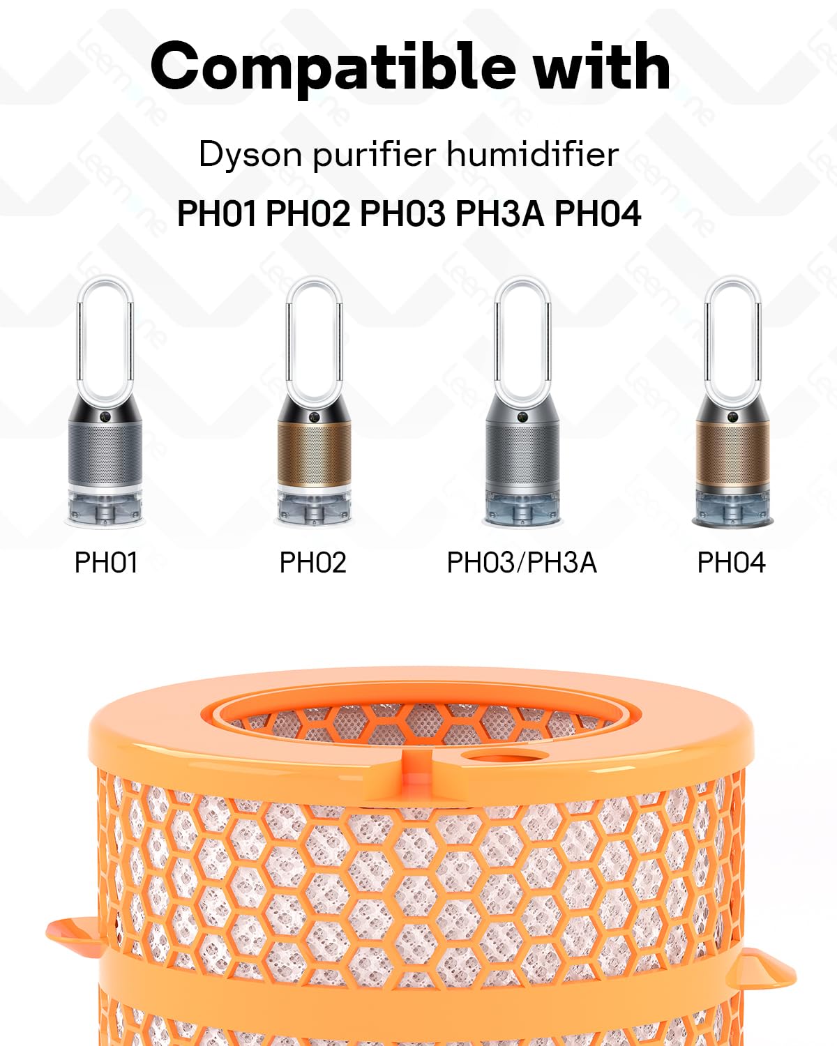 Leemone Upgraded Carbon Fiber Evaporator Filter Replacement Compatible With Dyson Ph01 Ph02 Ph03 Ph04 Ph3A Air Purifier Humidifi