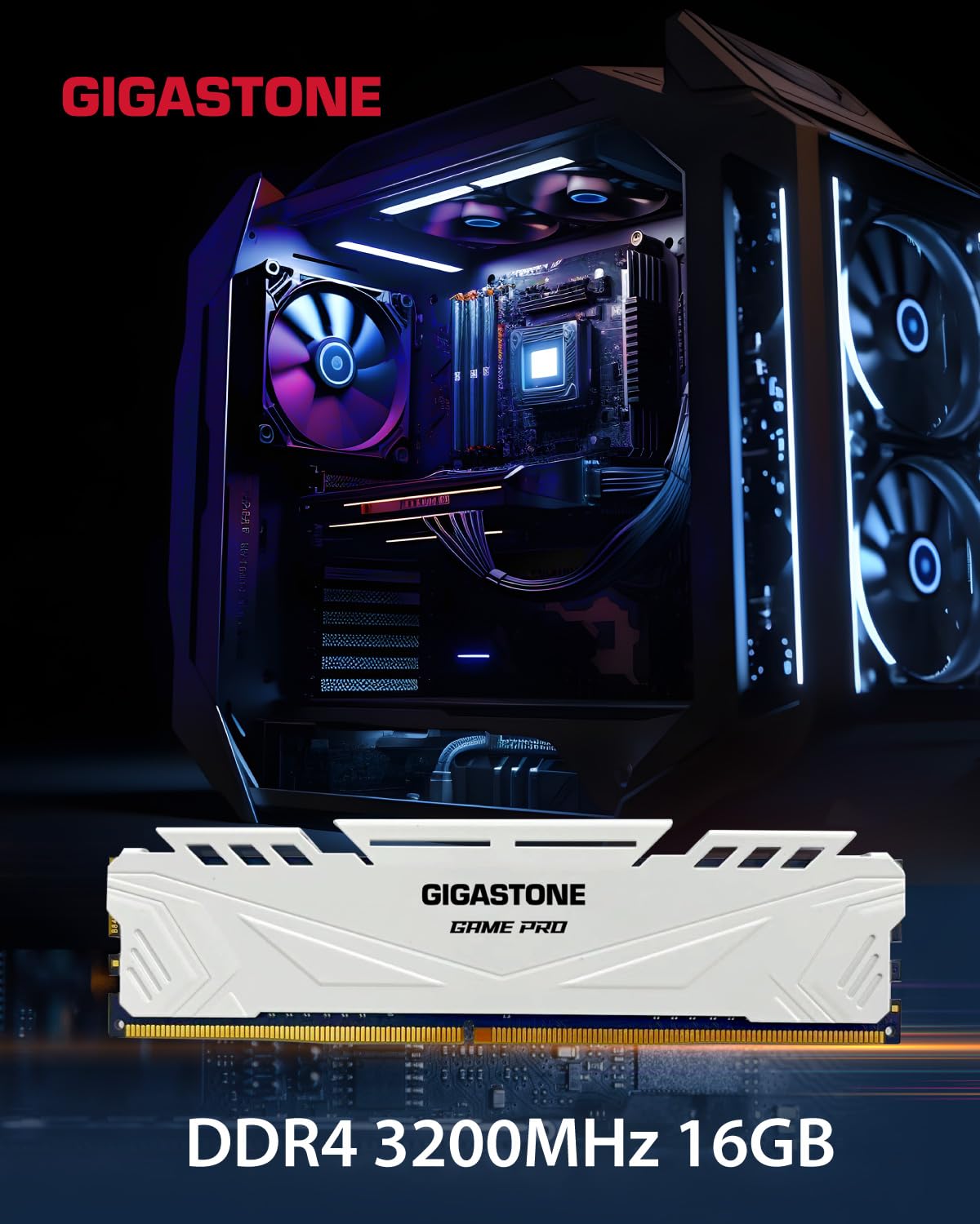 ?Ddr4 Ram? Gigastone Game Pro 32Gb Kit (2X16Gb) Ddr4 3200Mhz Pc4 25600 Cl 16 18 18 40 Intel Xmp 2.0 Amd Ryzen 1.35V Udimm 288 Pi