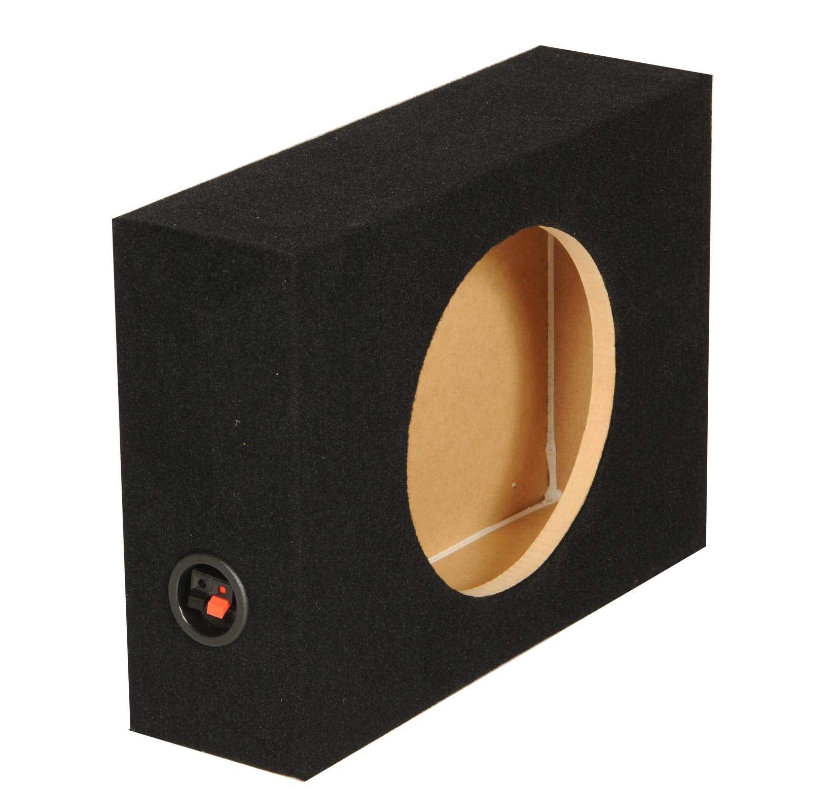 Q Power Shallow Single 12 Inch Heavy Duty Sealed Mdf Material Truck Audio Subwoofer Enclosure Box With Durable Carpeted Exterior
