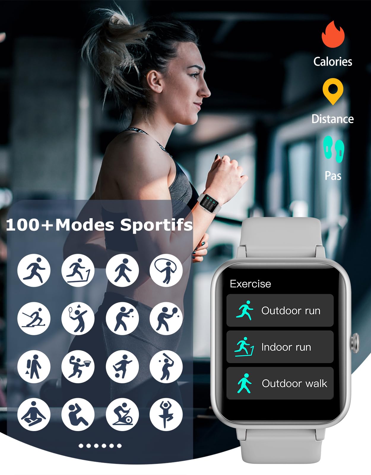 Grv Smart Watch For Ios And Android Phones (Answer/Make Calls), Watches For Men Women Ip68 Waterproof Smartwatch Fitness Tracker