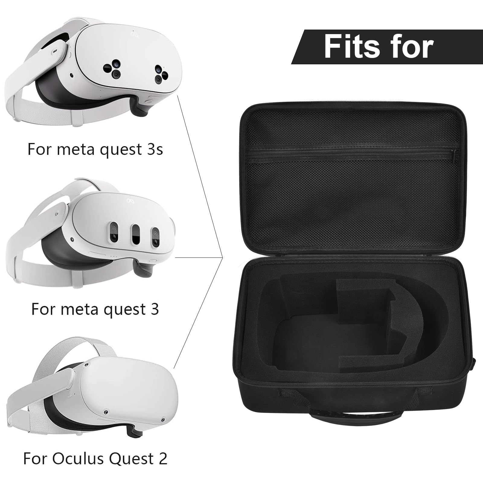 Paiyule Carrying Case For Meta For Quest 3/ 3S, For Oculus Quest 2 Virtual Reality Headset/Touch Controllers/Elite Strap Vr2 Acc