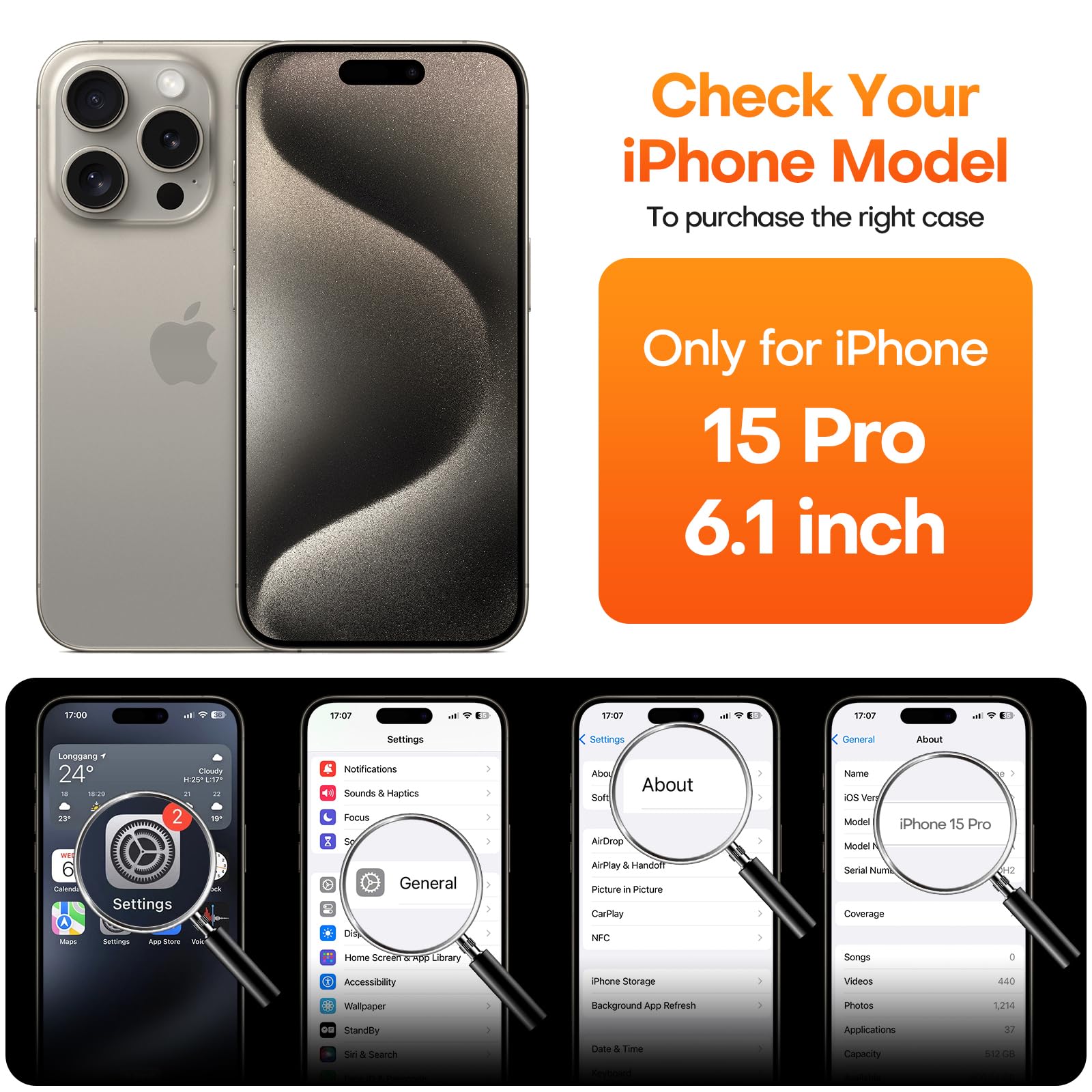 Impactstrong Shatterproof Tempered Glass Screen Protector For Iphone 15 Pro [Easy Installation Frame] [Bubble Free] [9H Hardness