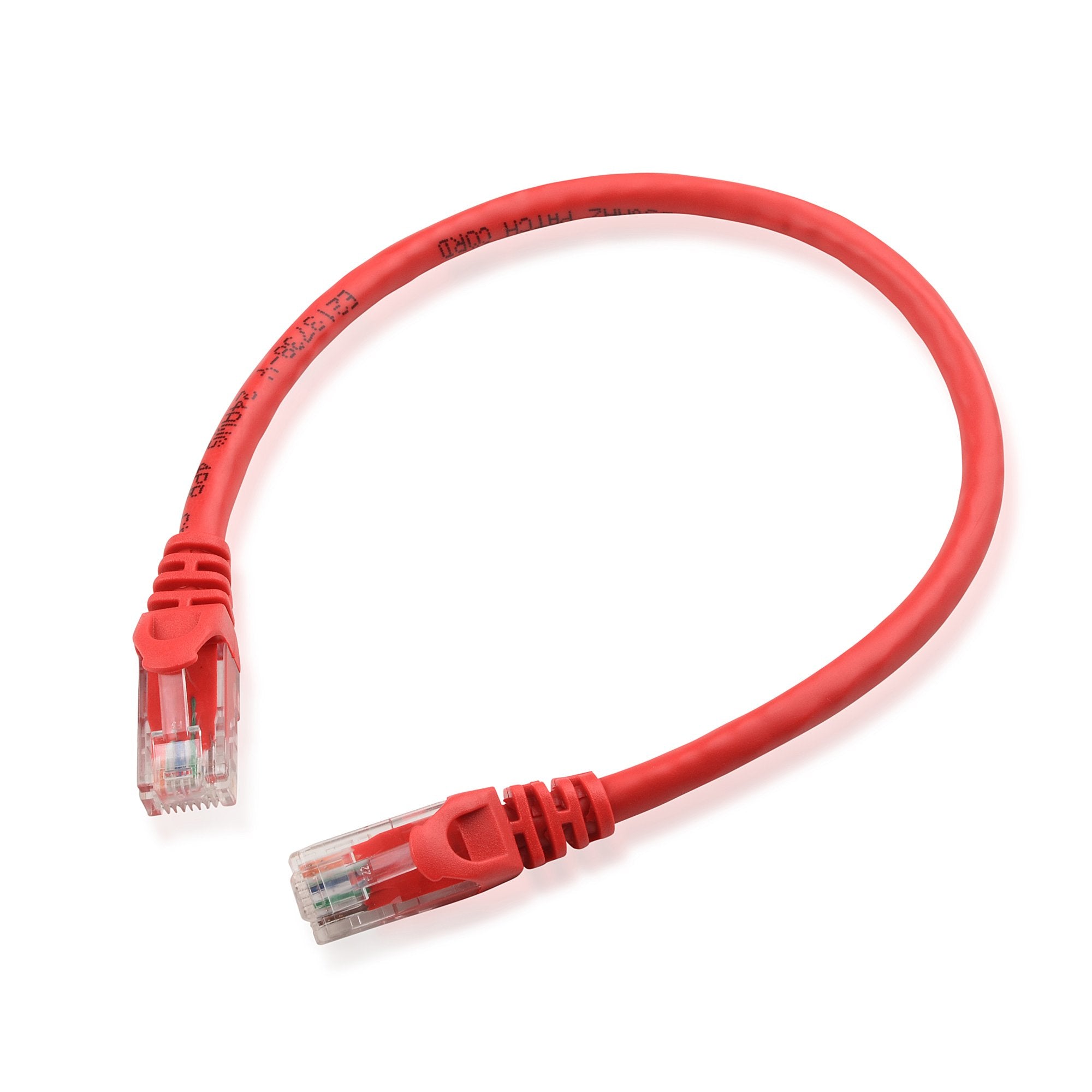 Cable Matters 10Gbps 5 Pack Snagless Short Cat 6 Ethernet Cable 1 ft (Cat 6 Cable, Cat6 Cable, Internet Cable, Network Cable) in Red