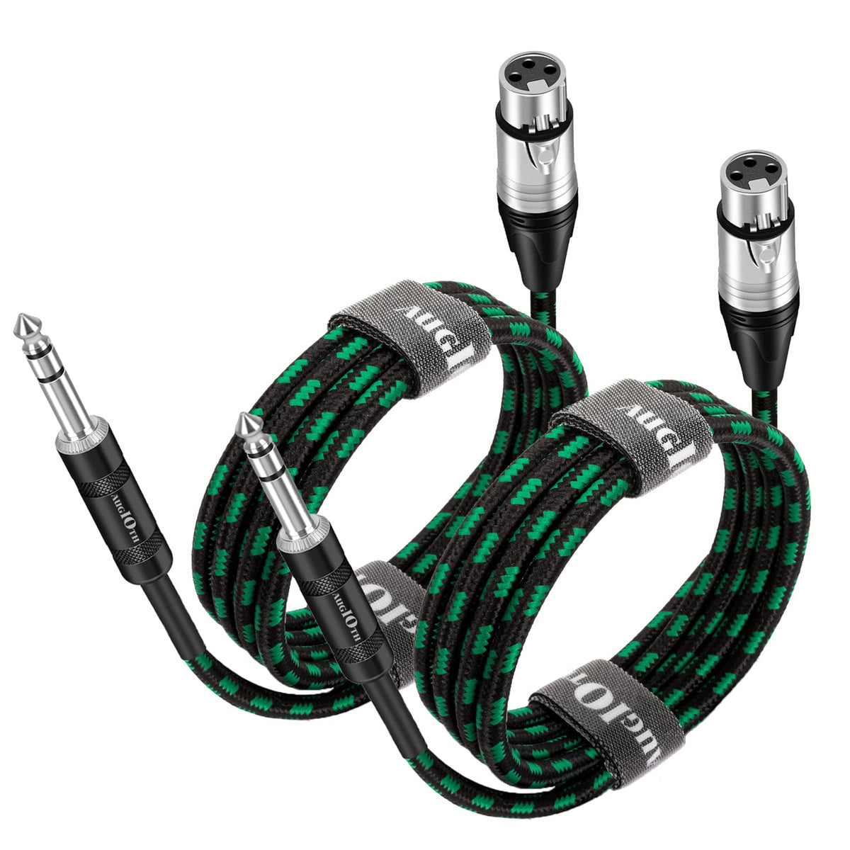 Augioth Xlr Female To 1/4 Cable 10Ft 2Pack, Balance 6.35Mm Trs Plug To 3 Pin Xlr Female, Quarter Inch Trs Female To Xlr Female M