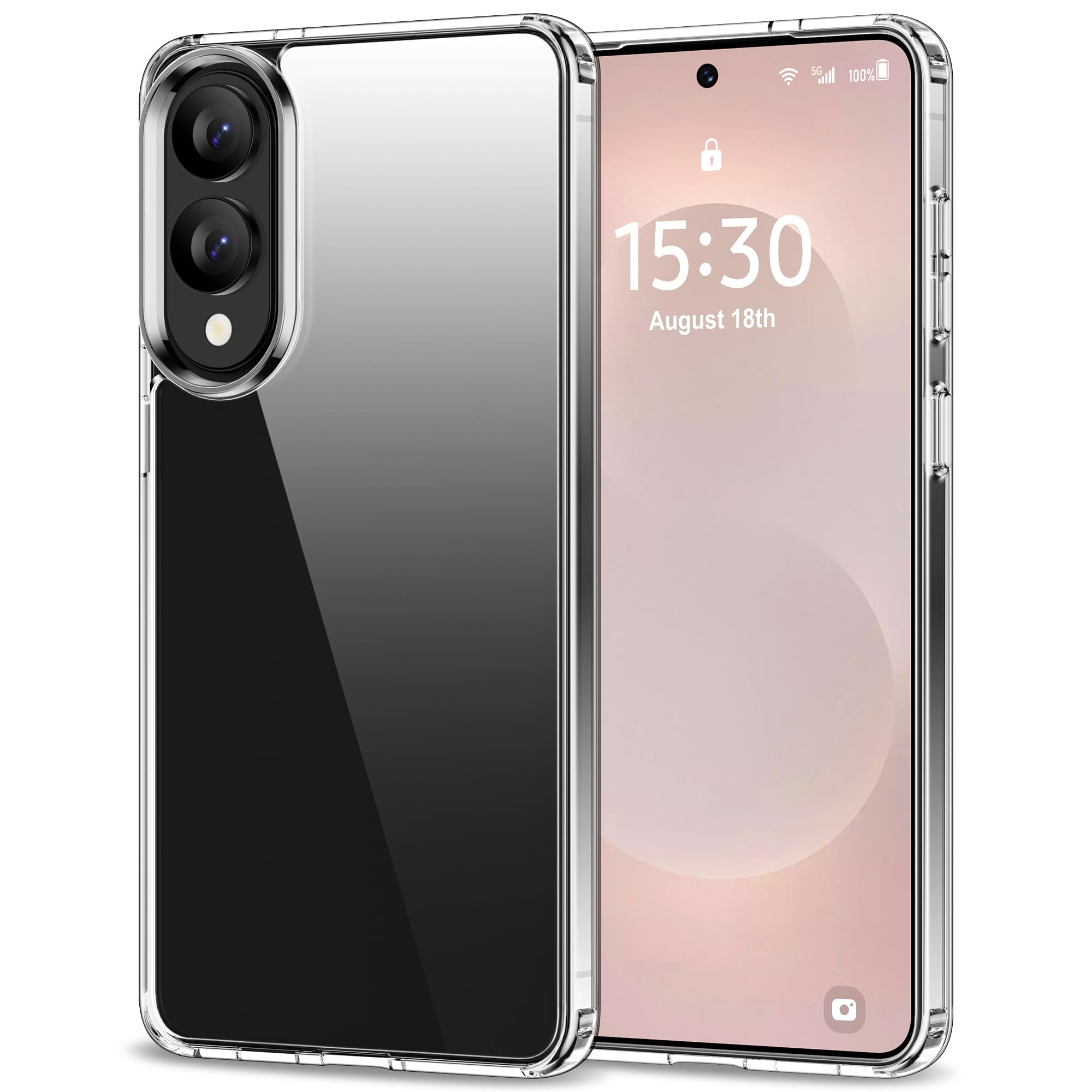 HOOMIL Case for Samsung Galaxy S25 Edge, Non-Yellowing, Drop Protection, Anti-Scratch Transparent Hard Back Phone Cover - Crysta