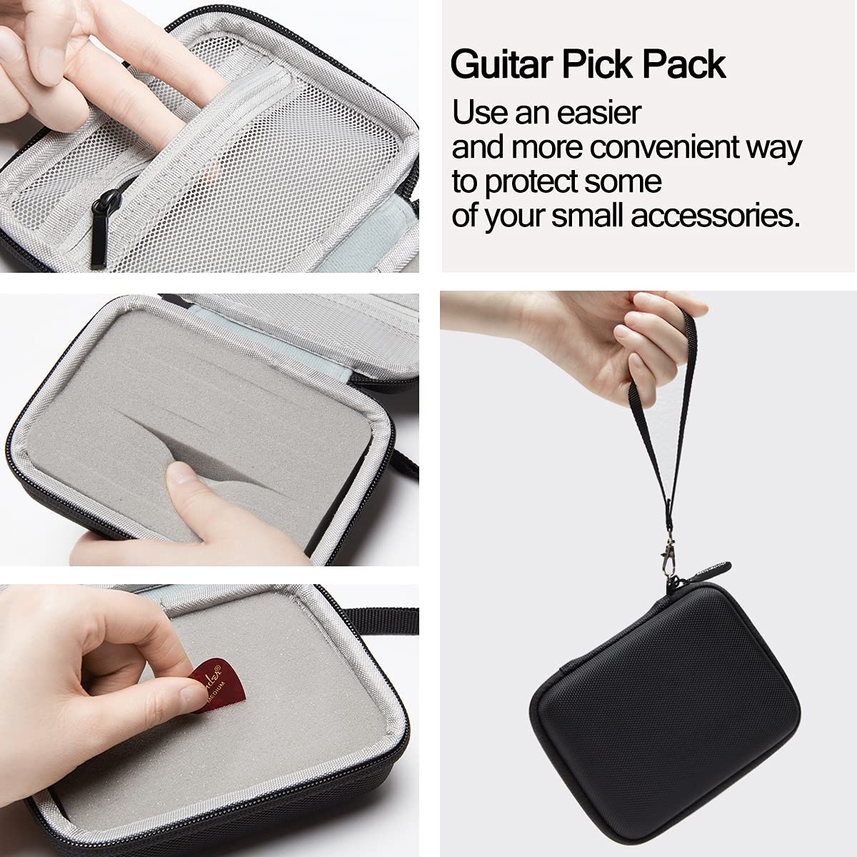 Coozoom Guitar Pick Holder Case Compatible For Fender, Chromacast, D'Addario, Jim Dunlop, Bolopick, Unlp Musical Instrument Guit