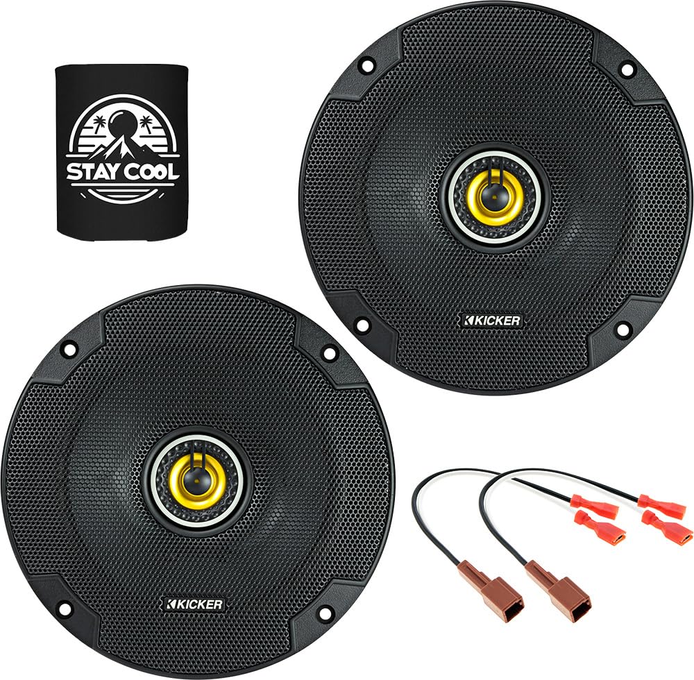 KICKER Speakers 6.5 inch for Nissan Frontier 1998-2004 Upgrade Kit - Pair of CS Series with Harness, Coaxial 6 1/2 Car Audio Fro