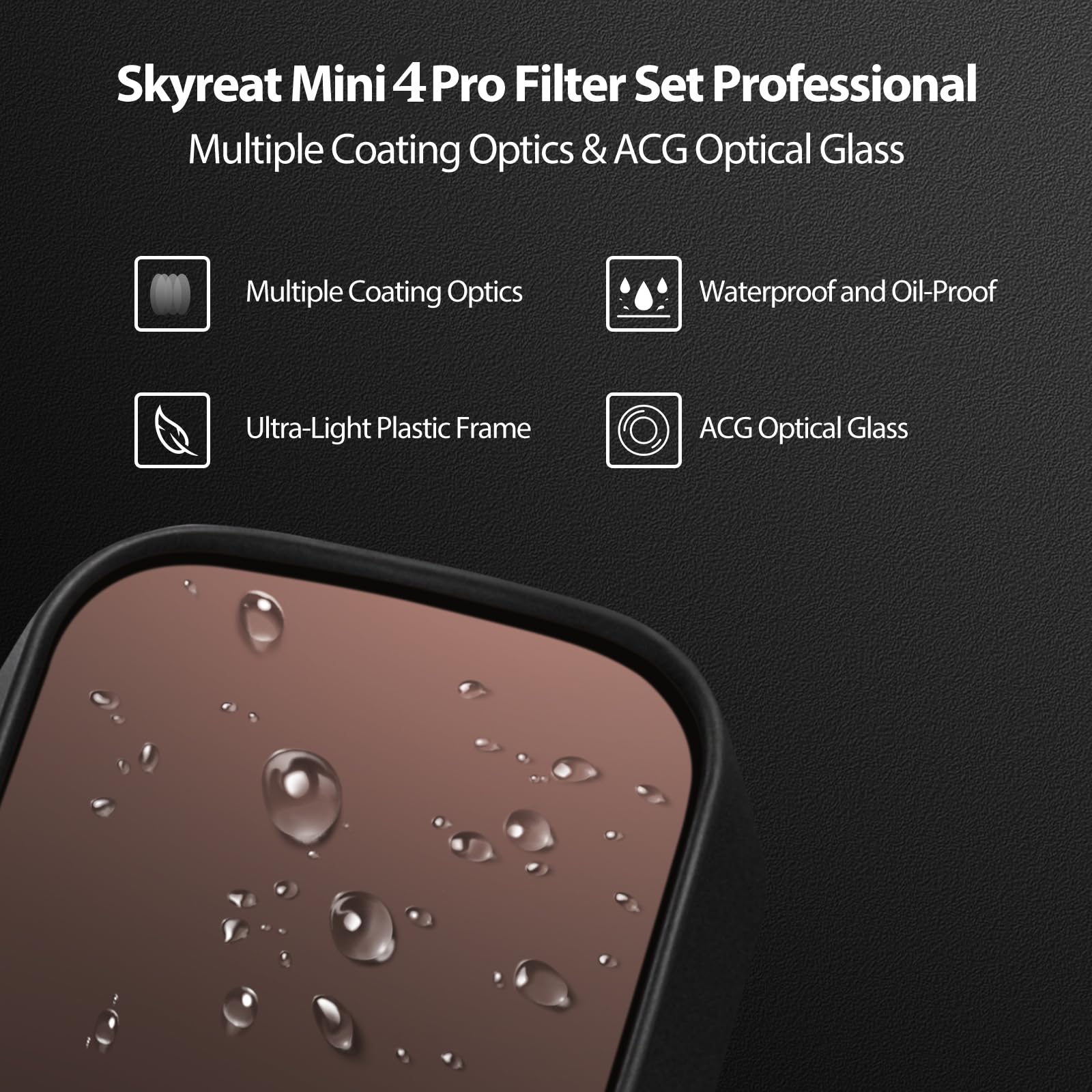 Skyreat Nd Filters Set For Dji Mini 4 Pro Accessories,6 Pack (Cpl, Uv,Nd8, Nd16, Nd32, Nd64)