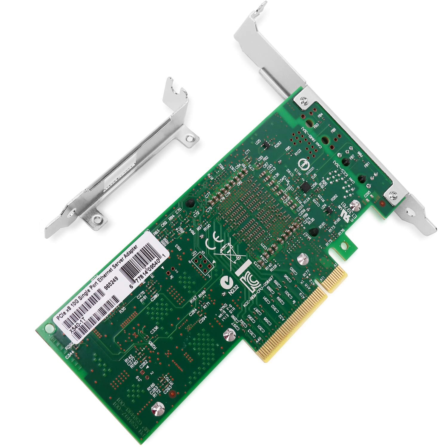 Vogzone For Intel X540 T1 10Gb Ethernet Converged Network Adapter (Nic), Single Copper Rj45 Port Pci Express 2.1 X8 With Intel X