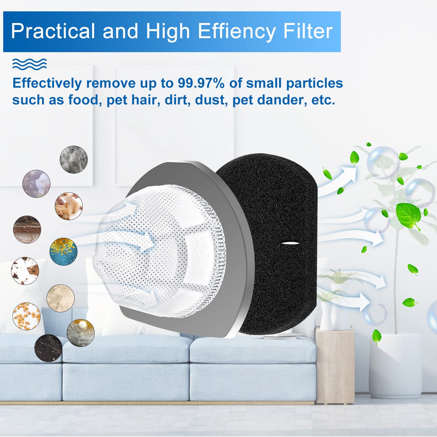 2033 Vacuum Filter For Bissell Featherweight Stick Lightweight Bagless Vacuum 20331 20333 20334 20336 20339 2033M,6 Mesh Filters