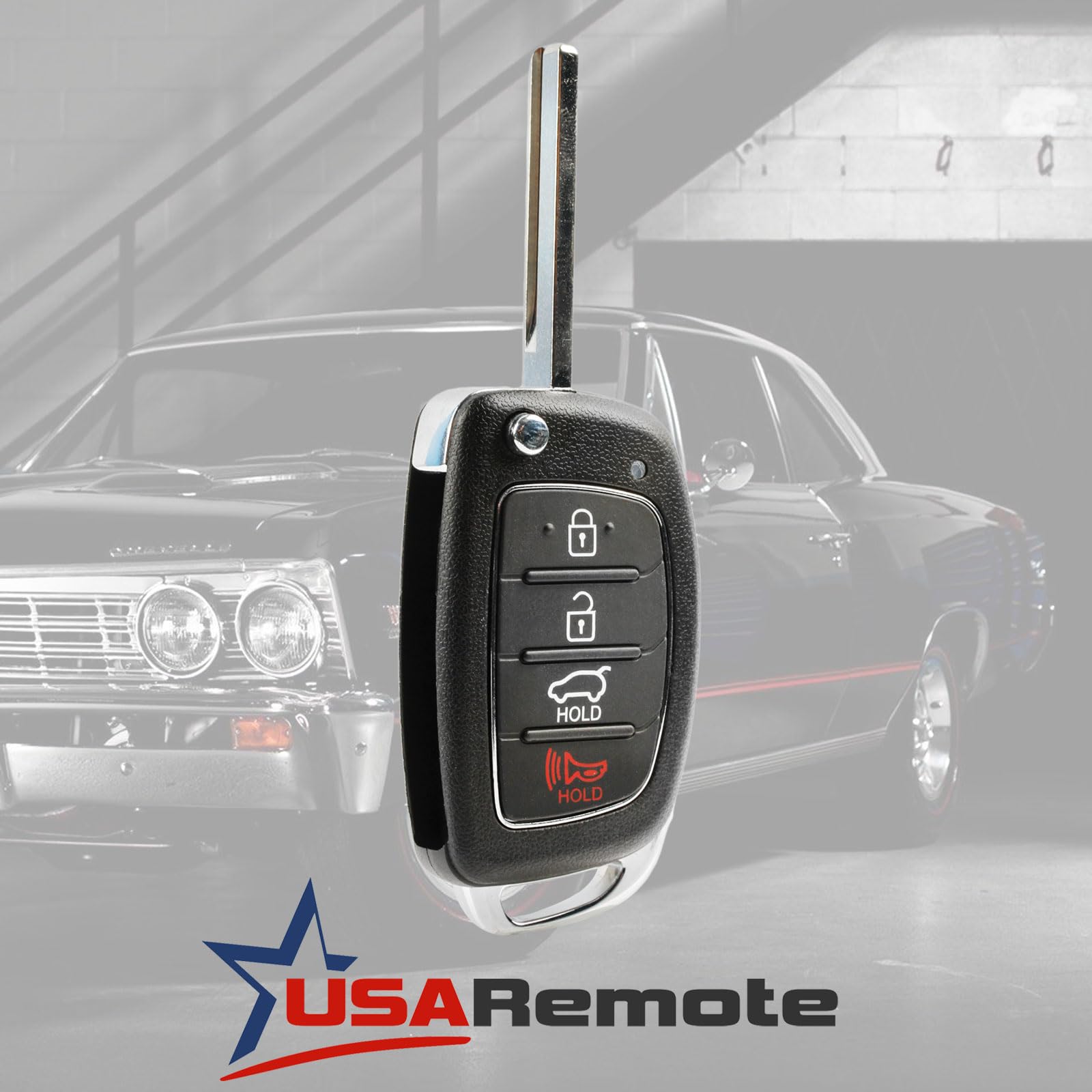 Flip Key Fits 2013-2015 Hyundai Santa Fe Keyless Entry Remote Fob (95430-4Z100, Tq8-Rke-3F04)