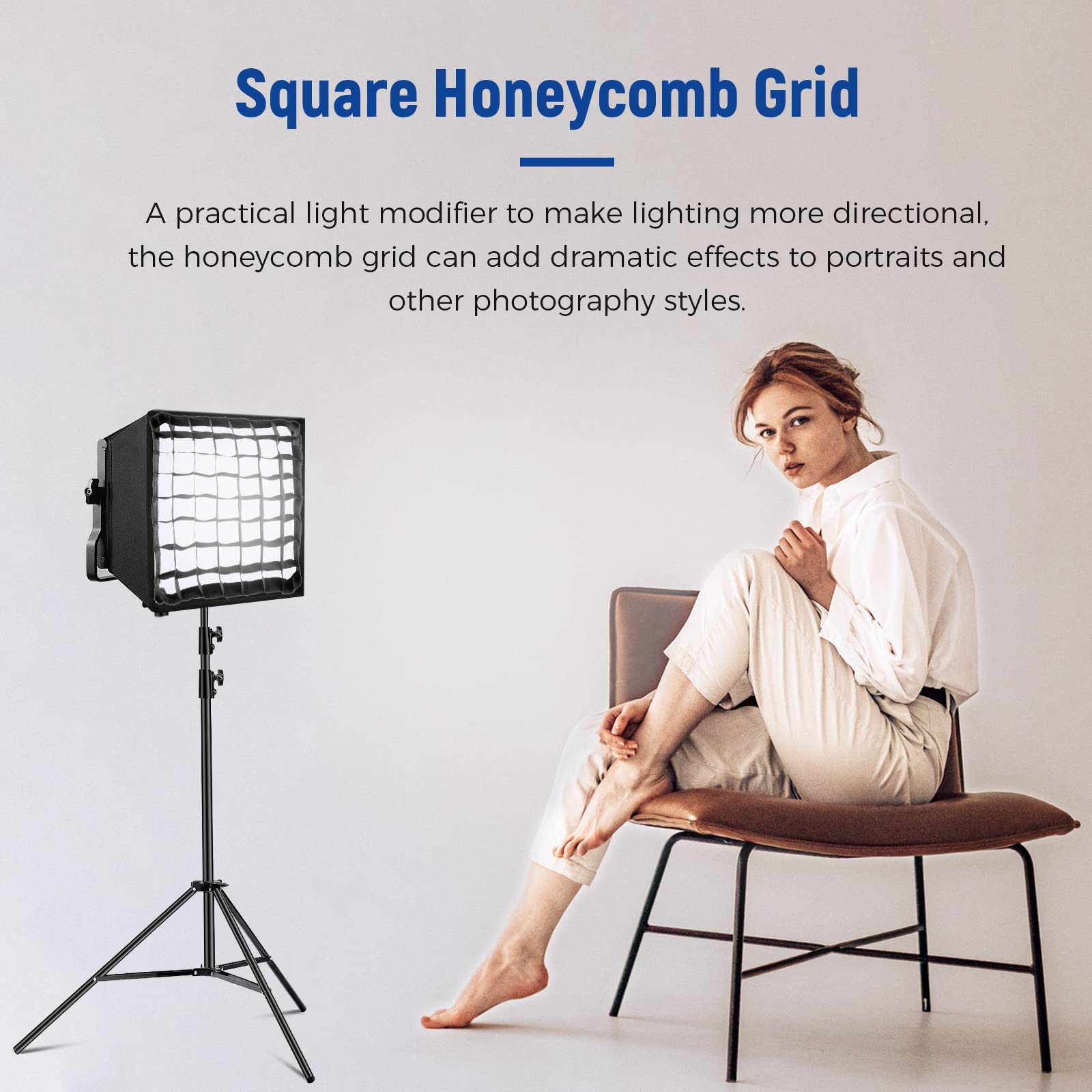 Neewer 12.2''X11.4'' Foldable Softbox Diffuser With Grid And Bag For Nl660/Snl660/Rgb660/Rgb660 Pro/Rgb660 Pro Ii Led Video Ligh