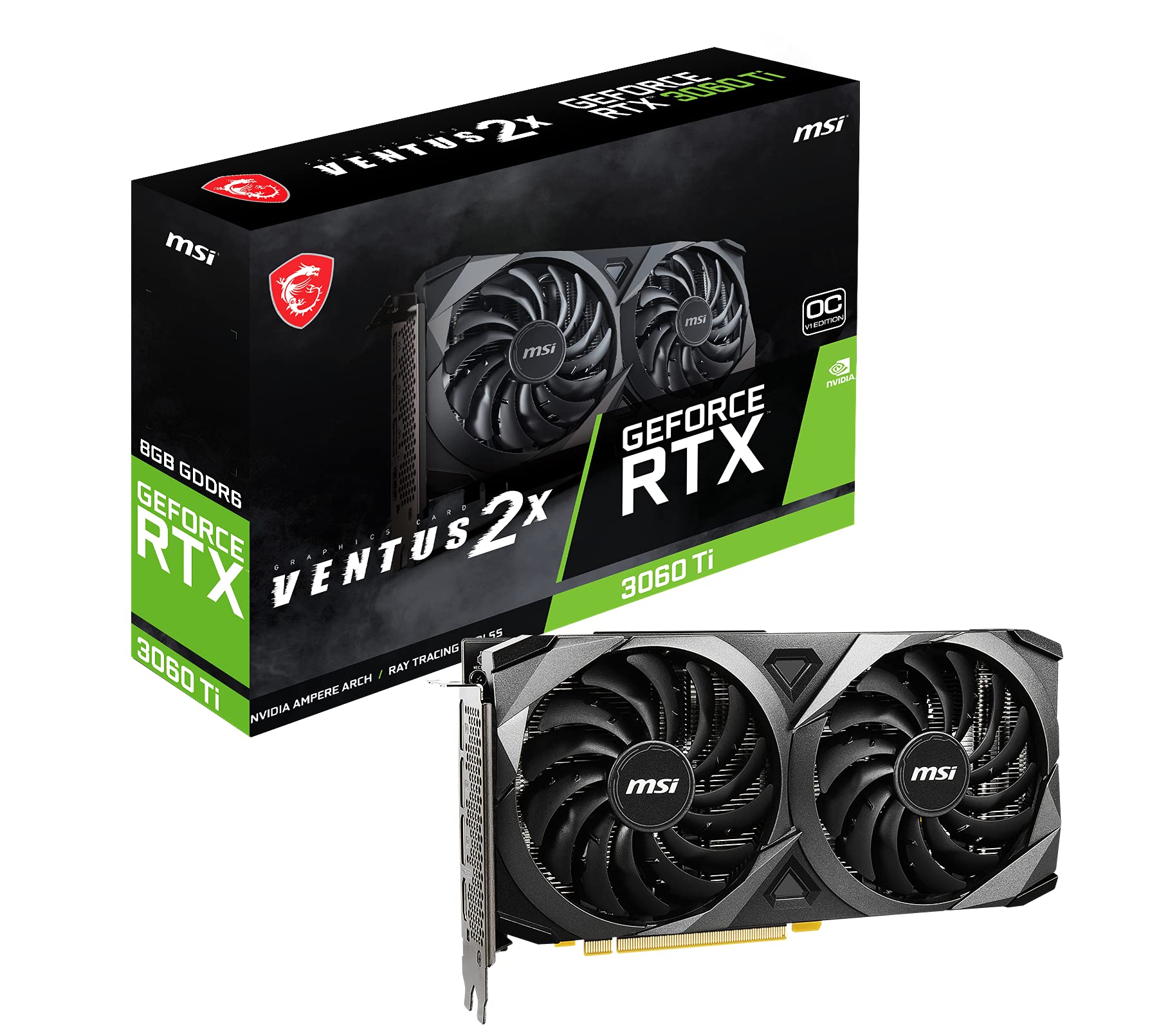 MSI Gaming GeForce RTX 3060 Ti LHR 8GB GDRR6, Boost Clock: 1695 MHz, 256-Bit, HDMI/DP, Nvlink, Torx Fan 3, Ampere Architecture O