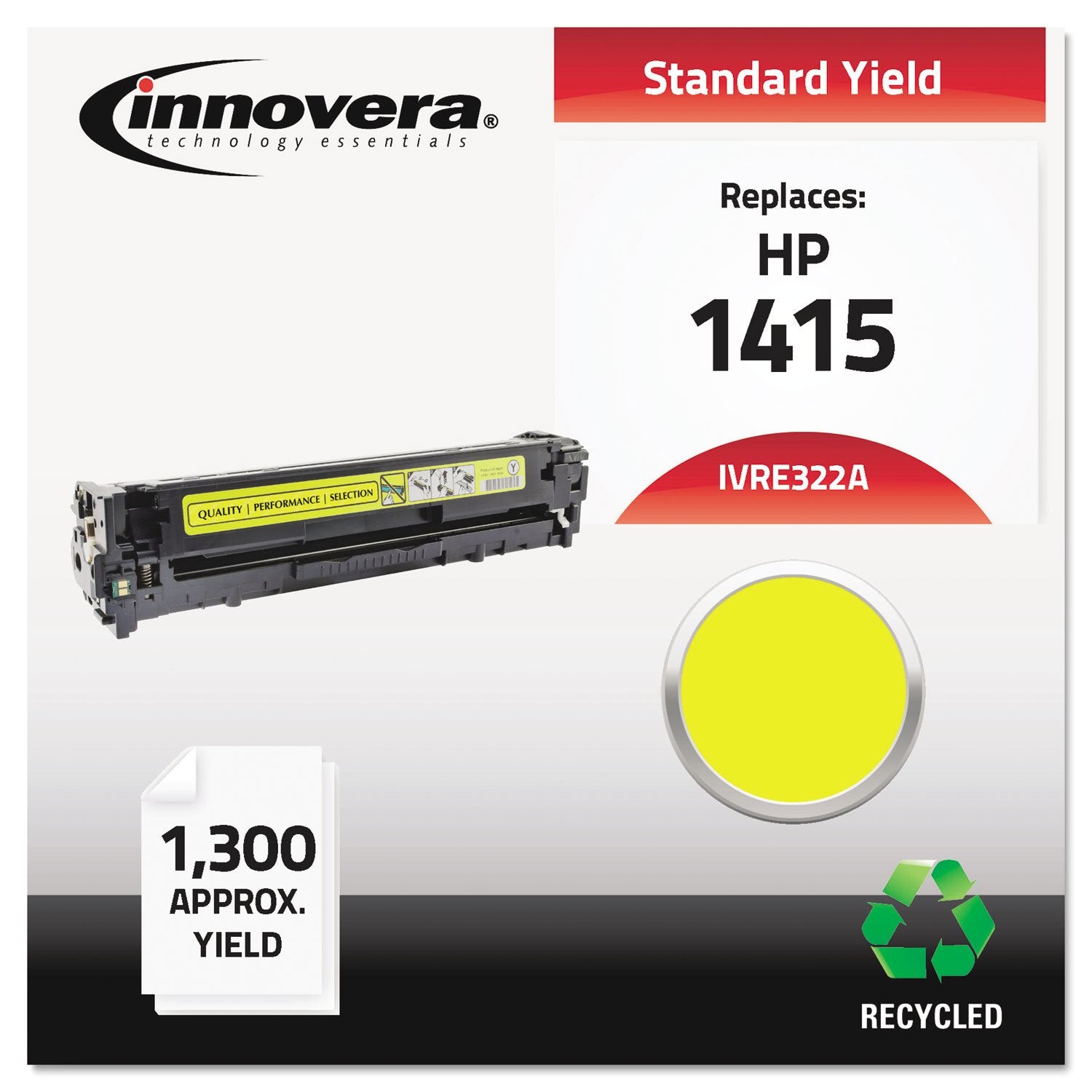 Innovera Remanufactured Yellow Toner, Replacement For 128A (Ce322A), 1,300 Page Yield